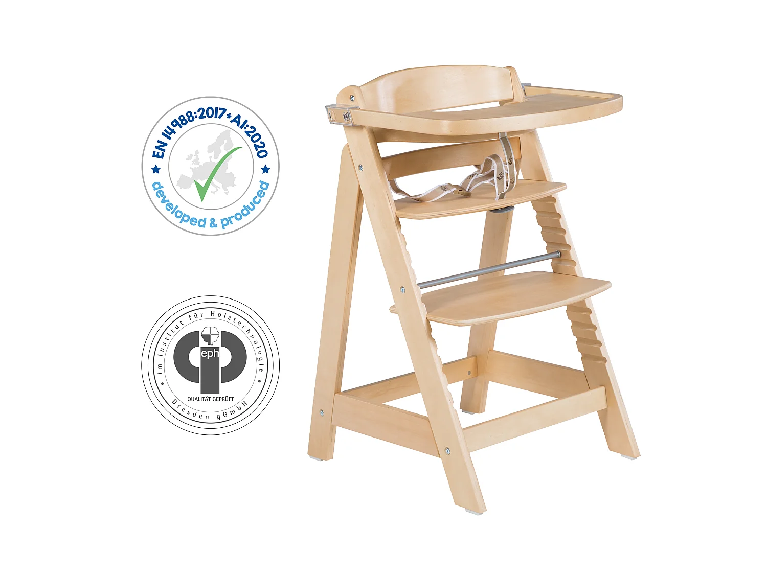 Chaise haute pour bébé Roba Sit Up FUN avec hauteur réglable et caractéristiques de sécurité