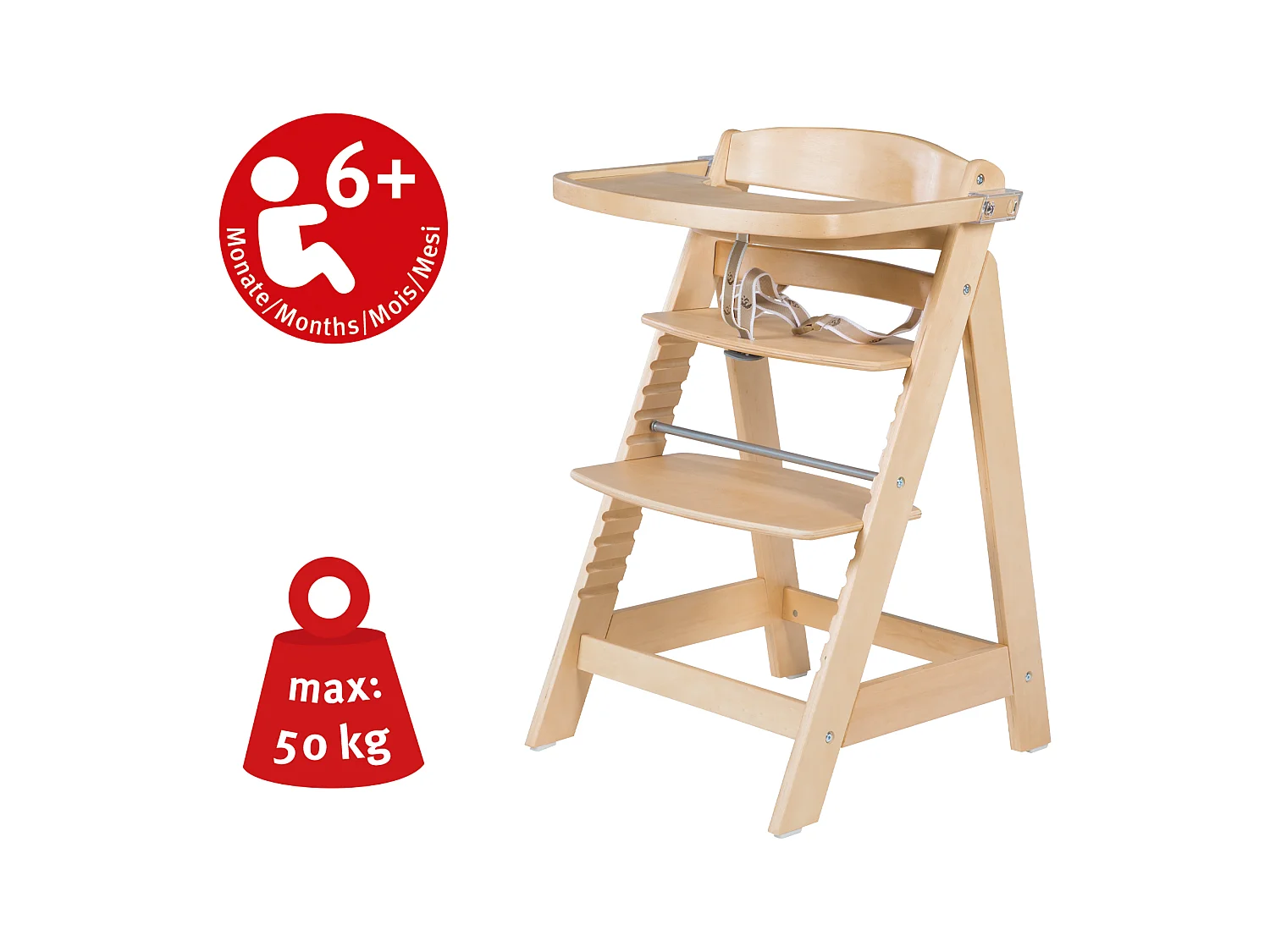 Chaise haute pour bébé Roba Sit Up FUN avec hauteur réglable et caractéristiques de sécurité