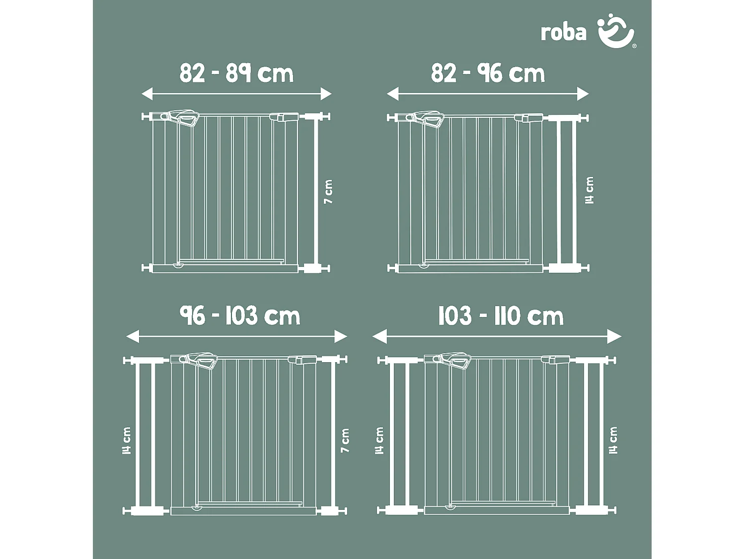 TÜRSCHUTZGITTER easySafe+ zum Klemmen - 75 - 82 cm