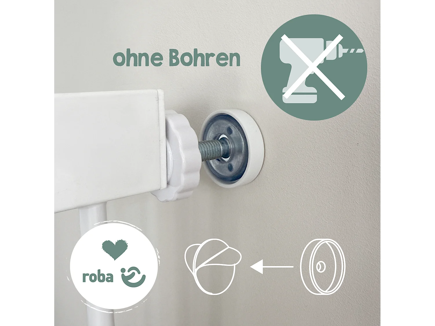 TÜRSCHUTZGITTER easySafe+ zum Klemmen - 75 - 82 cm