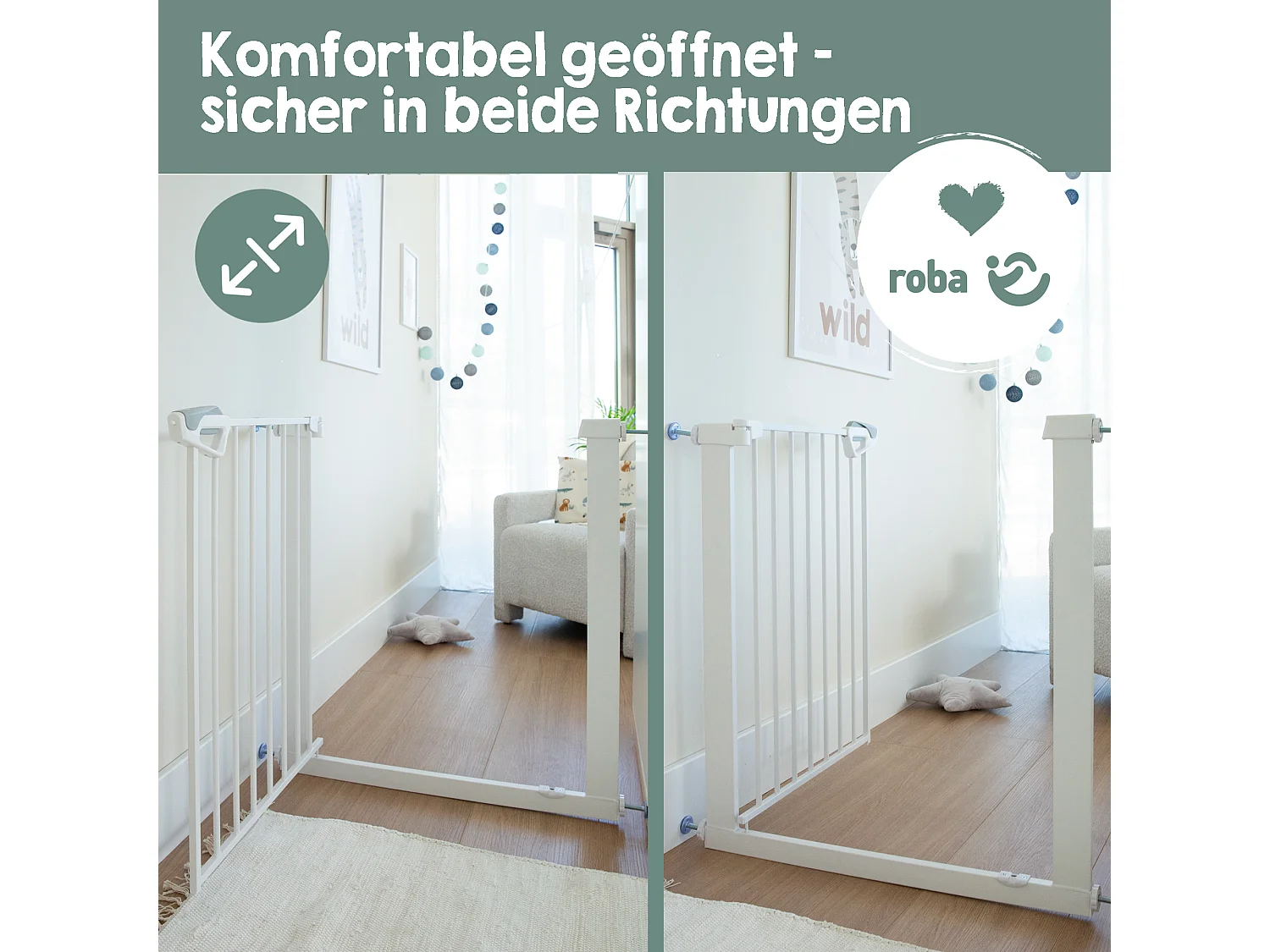TÜRSCHUTZGITTER easySafe+ zum Klemmen - 75 - 82 cm