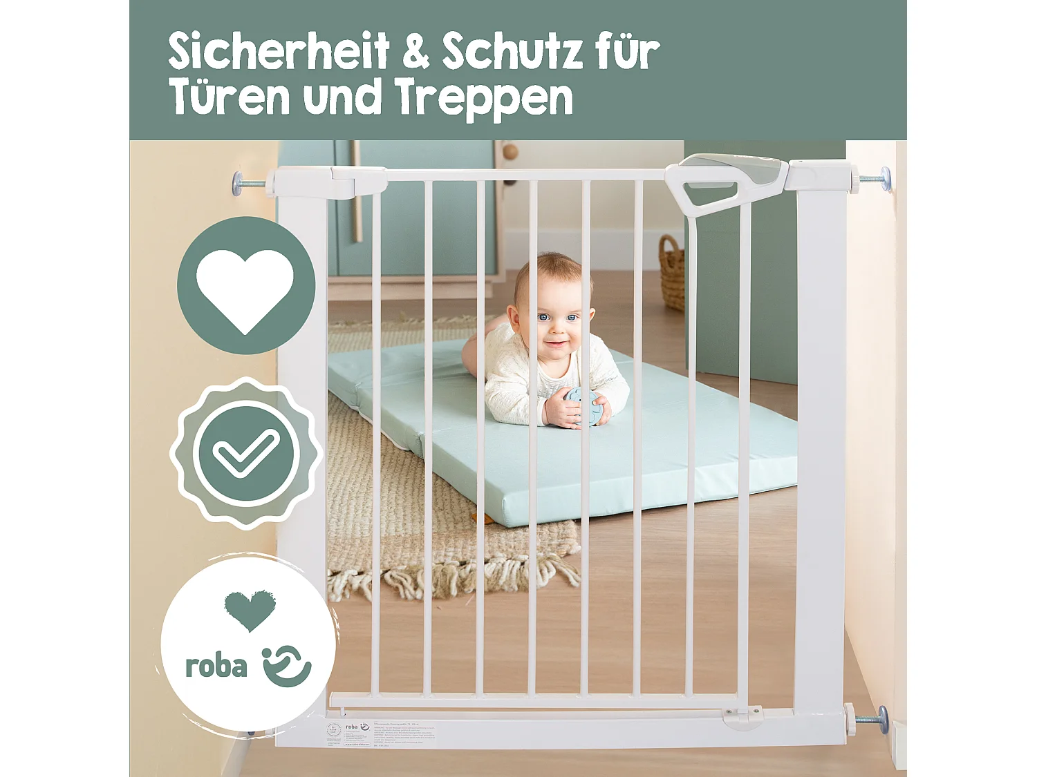 TÜRSCHUTZGITTER easySafe+ zum Klemmen - 75 - 82 cm