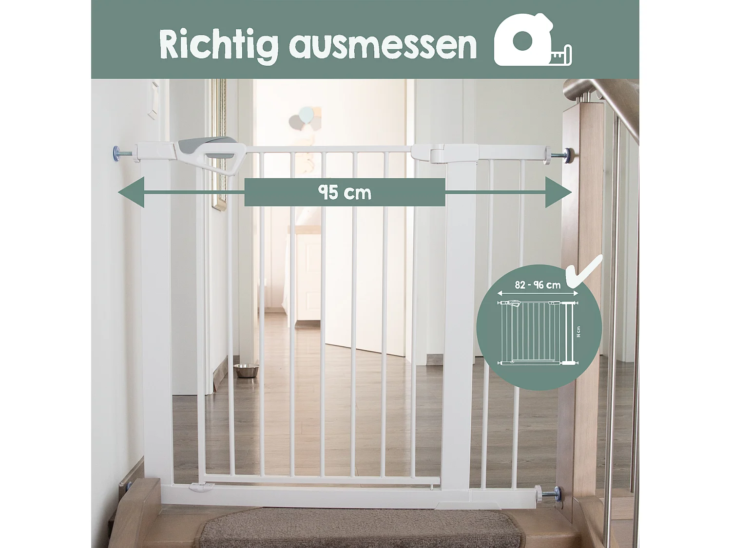 TÜRSCHUTZGITTER easySafe+ zum Klemmen - 75 - 82 cm
