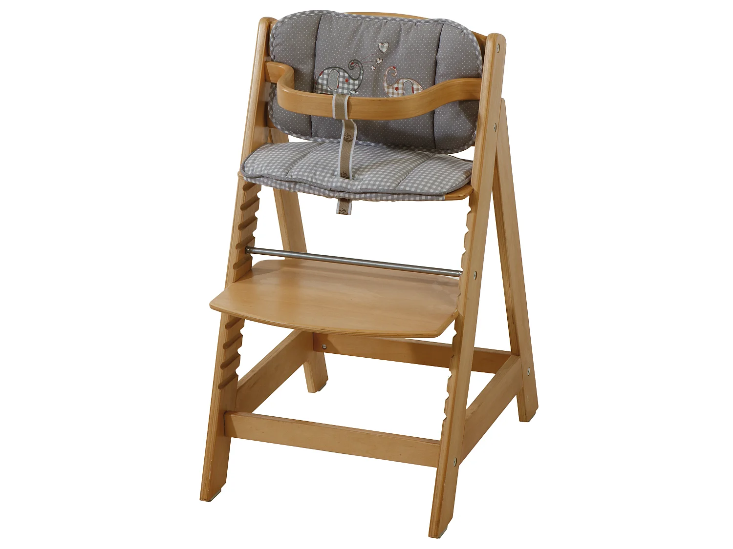 Réducteur de Siège Gris Roba Jumbo Twins pour Chaises Hautes - Coussin Rembourré Doux avec Rembourrage Latéral Supplémentaire et Dossier Haut