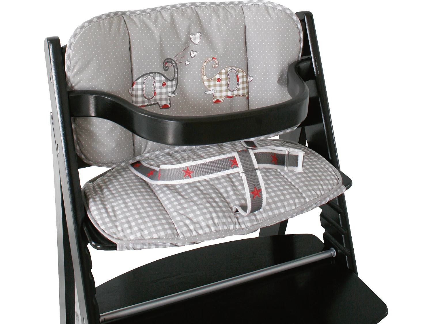 Réducteur de Siège Gris Roba Jumbo Twins pour Chaises Hautes - Coussin Rembourré Doux avec Rembourrage Latéral Supplémentaire et Dossier Haut