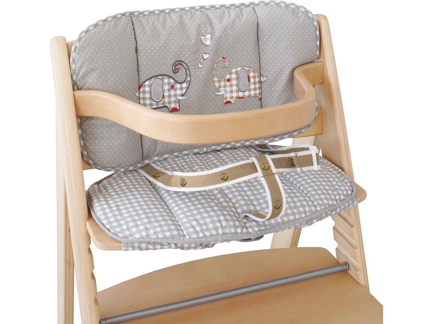 Réducteur de Siège Gris Roba Jumbo Twins pour Chaises Hautes - Coussin Rembourré Doux avec Rembourrage Latéral Supplémentaire et Dossier Haut