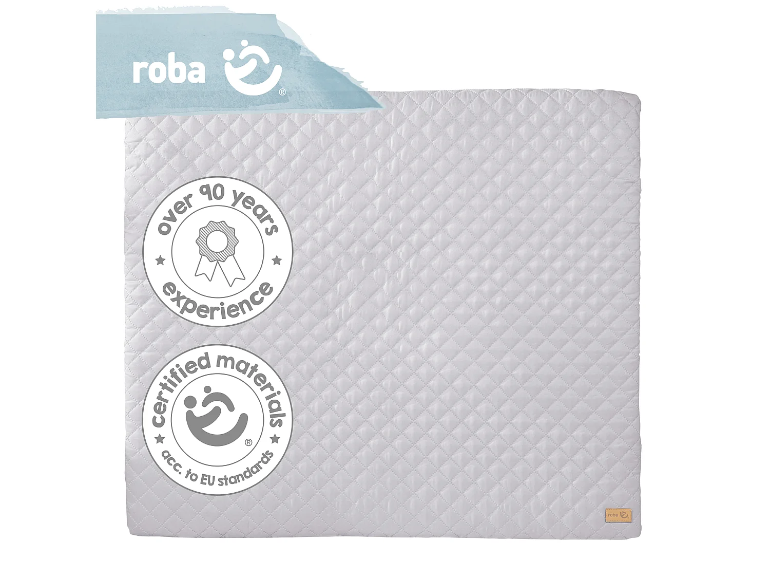 Matelas à Langer Roba Style Gris 85x75 cm Surface Rembourrée Douce et Imperméable