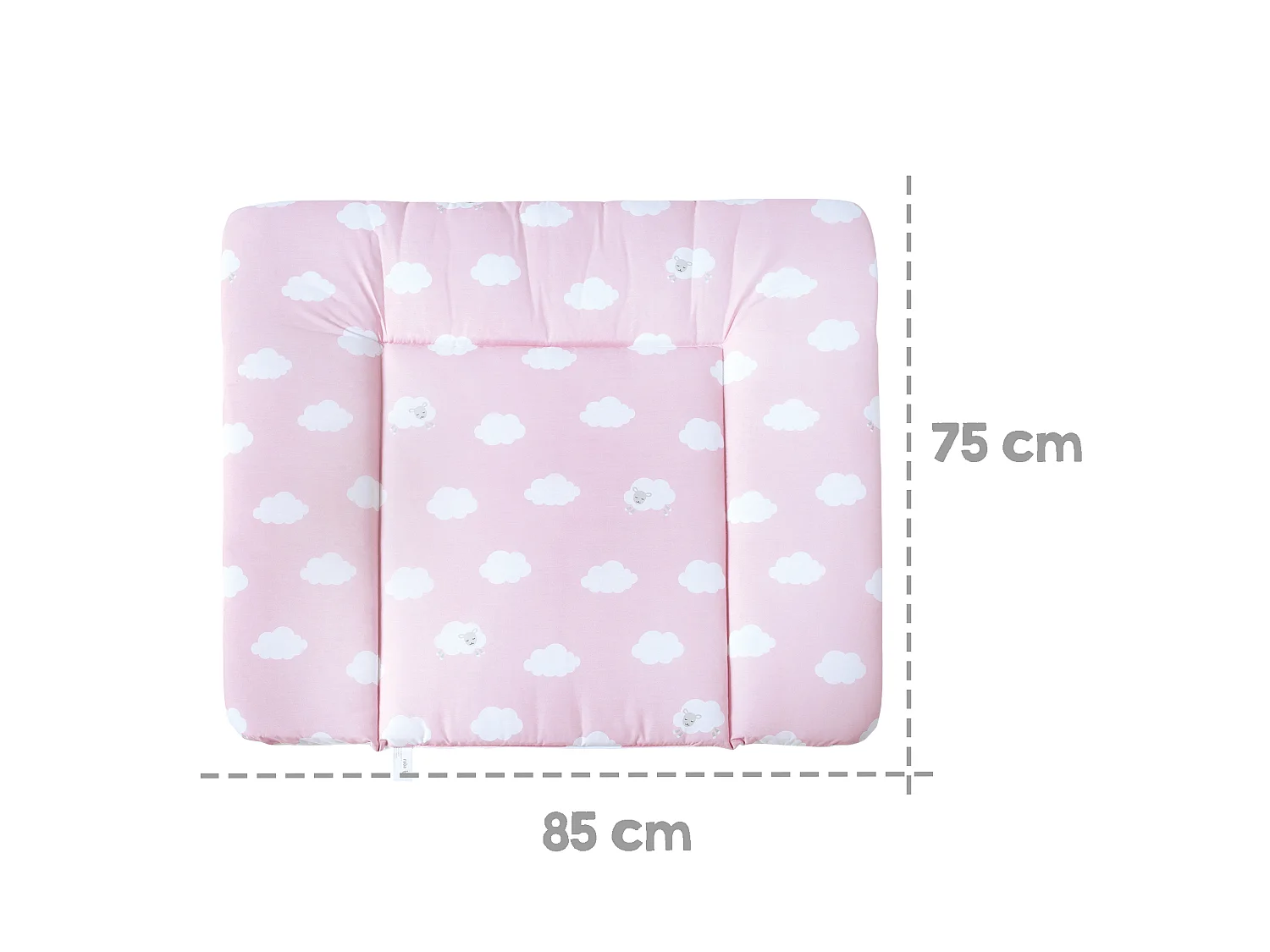 Matelas à langer doux avec motifs de nuages et moutons - 85x75 cm