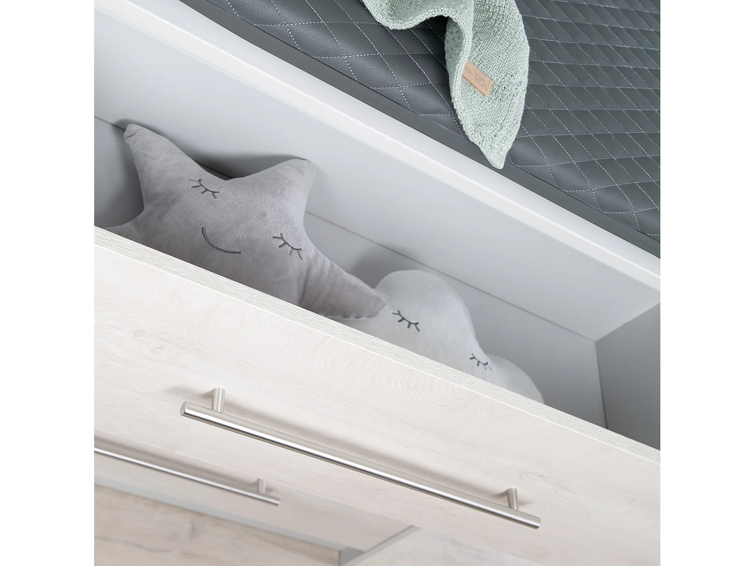 Wickelauflage Graphite gesteppt