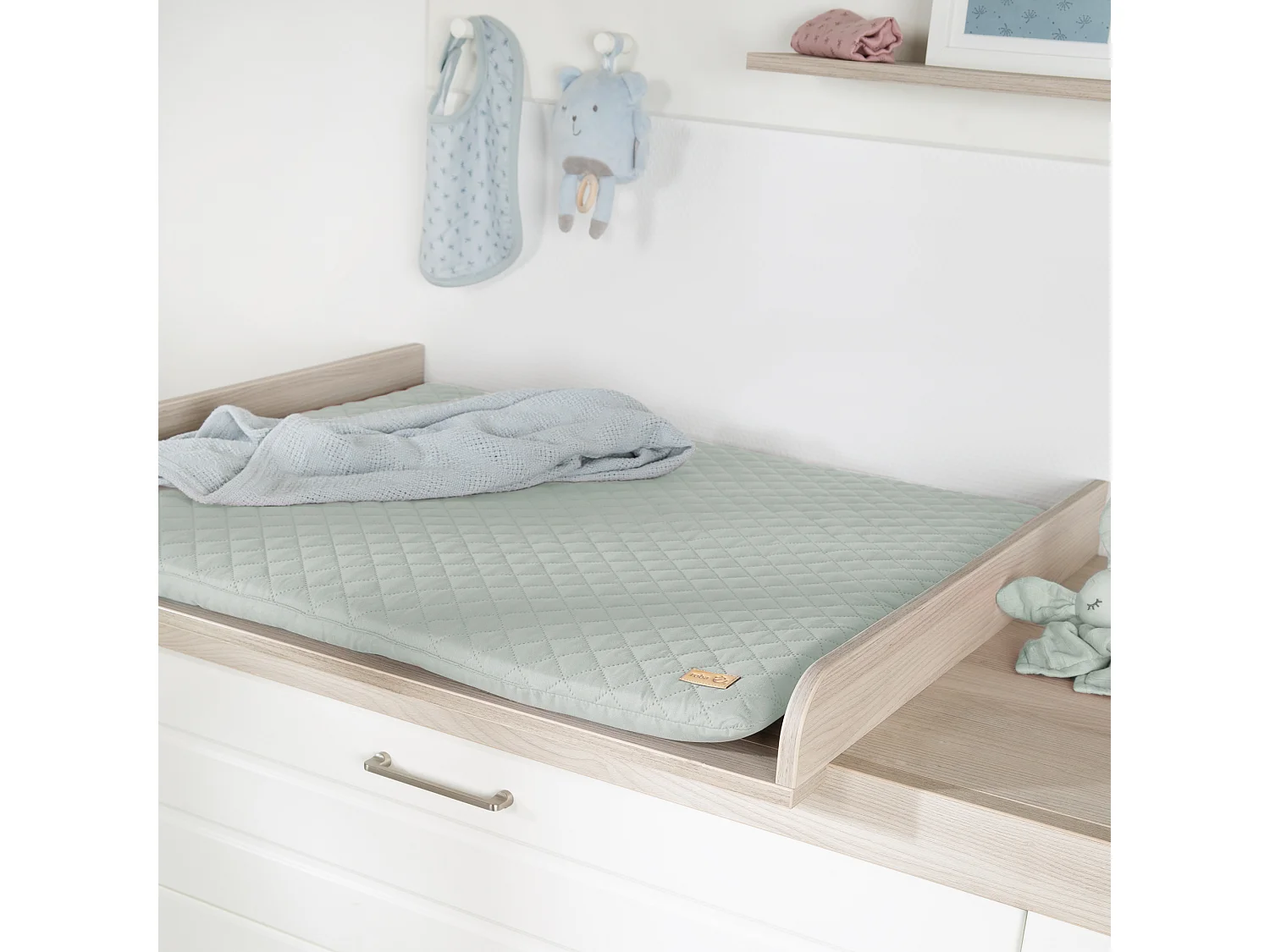 Matelas à Langer Rembourré roba Style - Turquoise - 85 x 75 cm