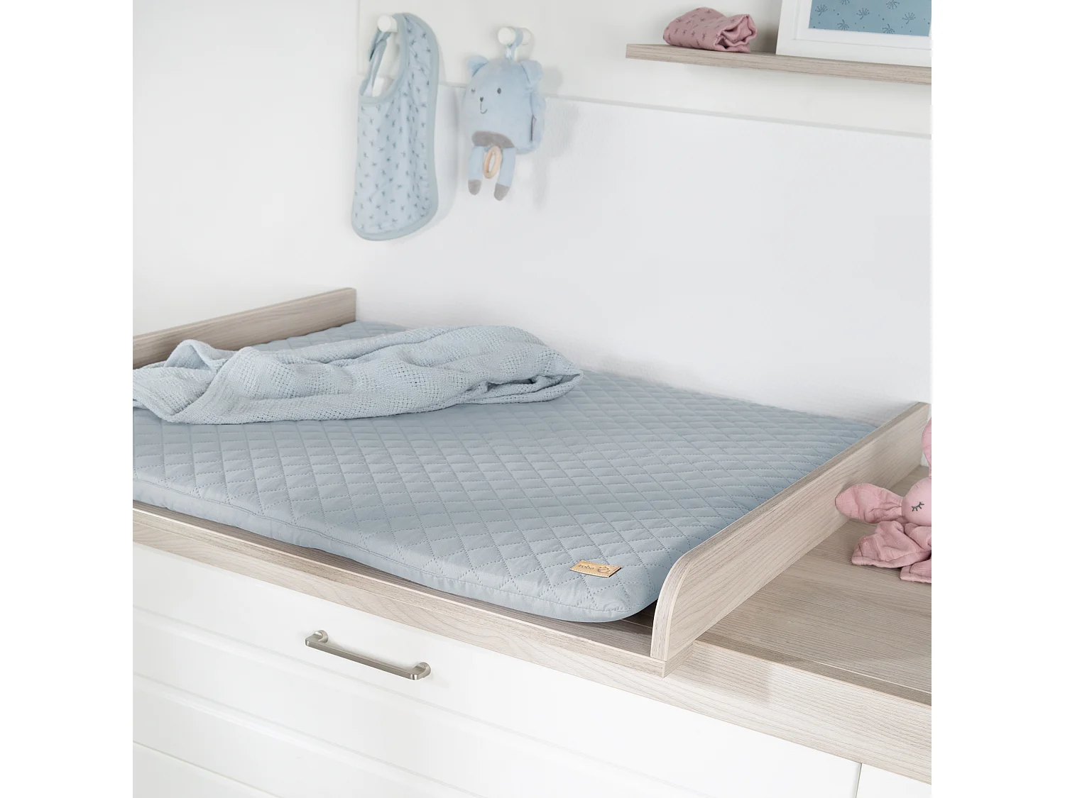 Matelas à Langer Rembourré roba Style - Turquoise - 85 x 75 cm