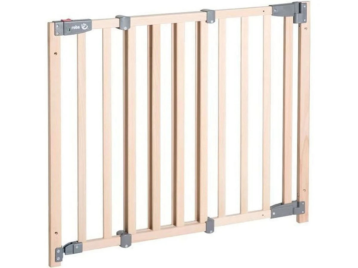 Barrière de sécurité Roba Safety Up en hêtre, réglable 70–118,5 cm, hauteur 83,5 cm