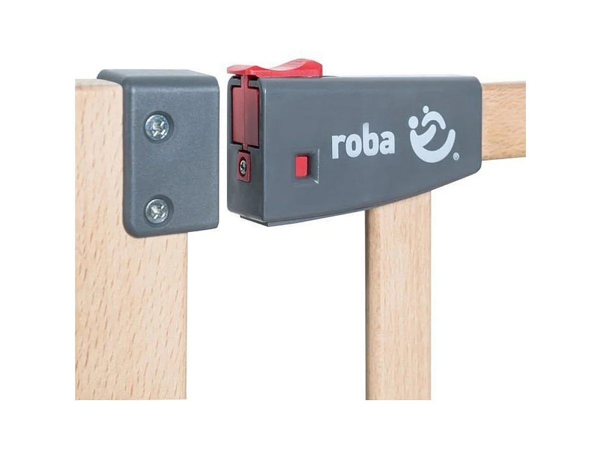 Barrière de sécurité Roba Safety Up en hêtre, réglable 70–118,5 cm, hauteur 83,5 cm