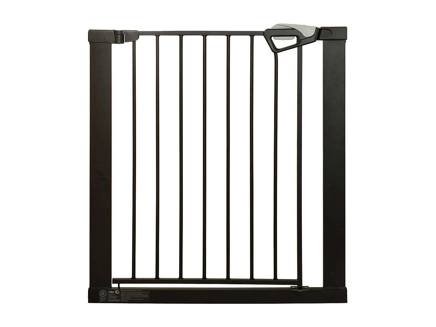 Puerta y Barrera de Seguridad para Puertas y Escaleras roba easySafe+ - Certificado TÜV, Cierre Automático, 75-82 cm, Negro