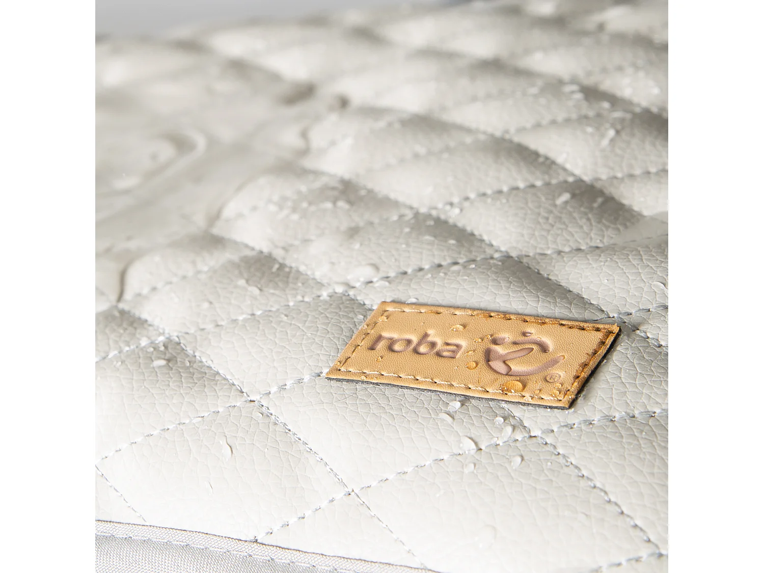 Colchoneta para Cambiador Roba Wickelauflage 'Luxe' Greyish Gesteppt 85x75 cm - Suave y Fácil de Limpiar - Libre de Ftalatos