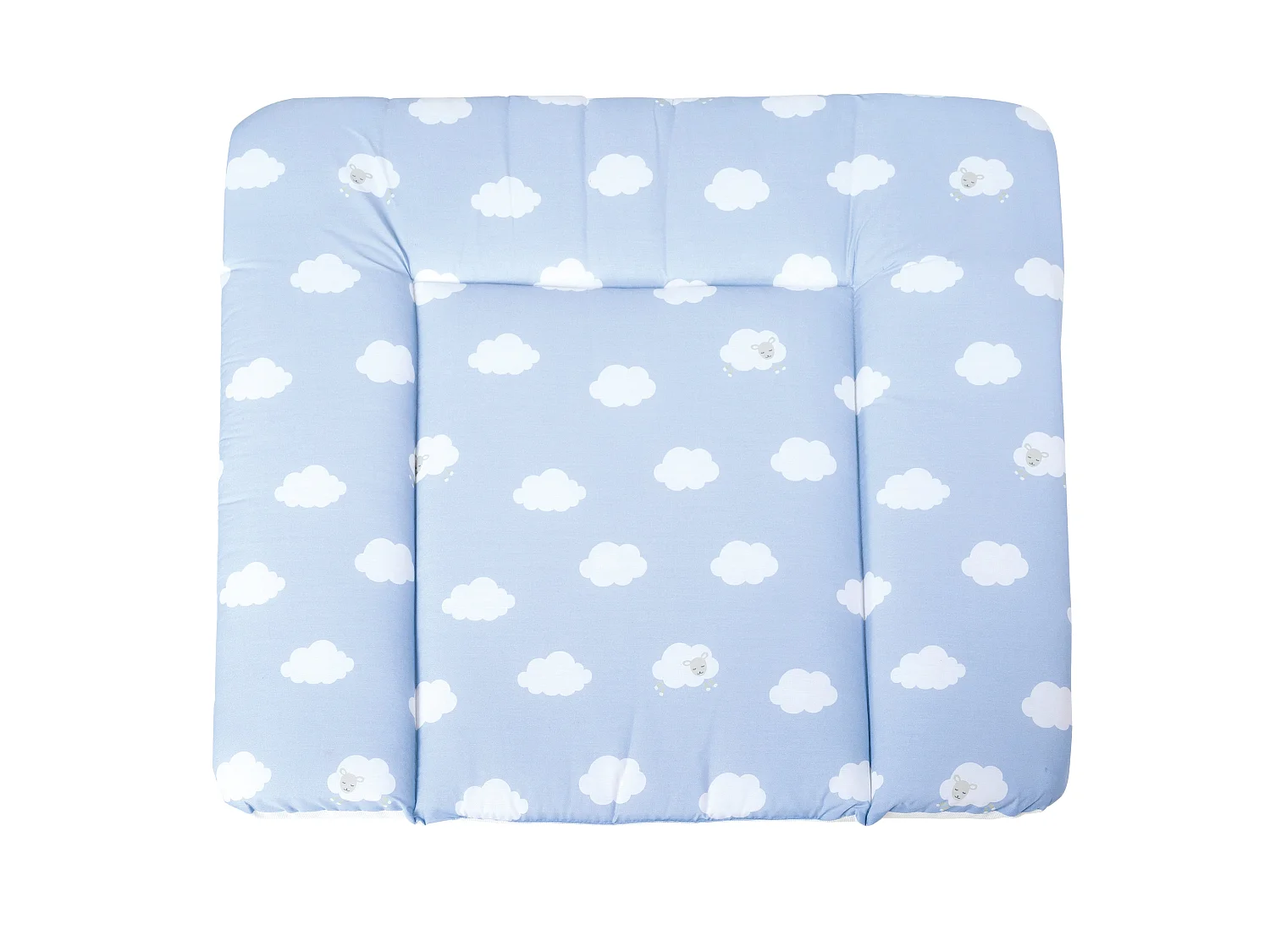 Zacht verschoningsmatje met motieven van wolken en schapen, 85x75 cm, Blauwe collectie