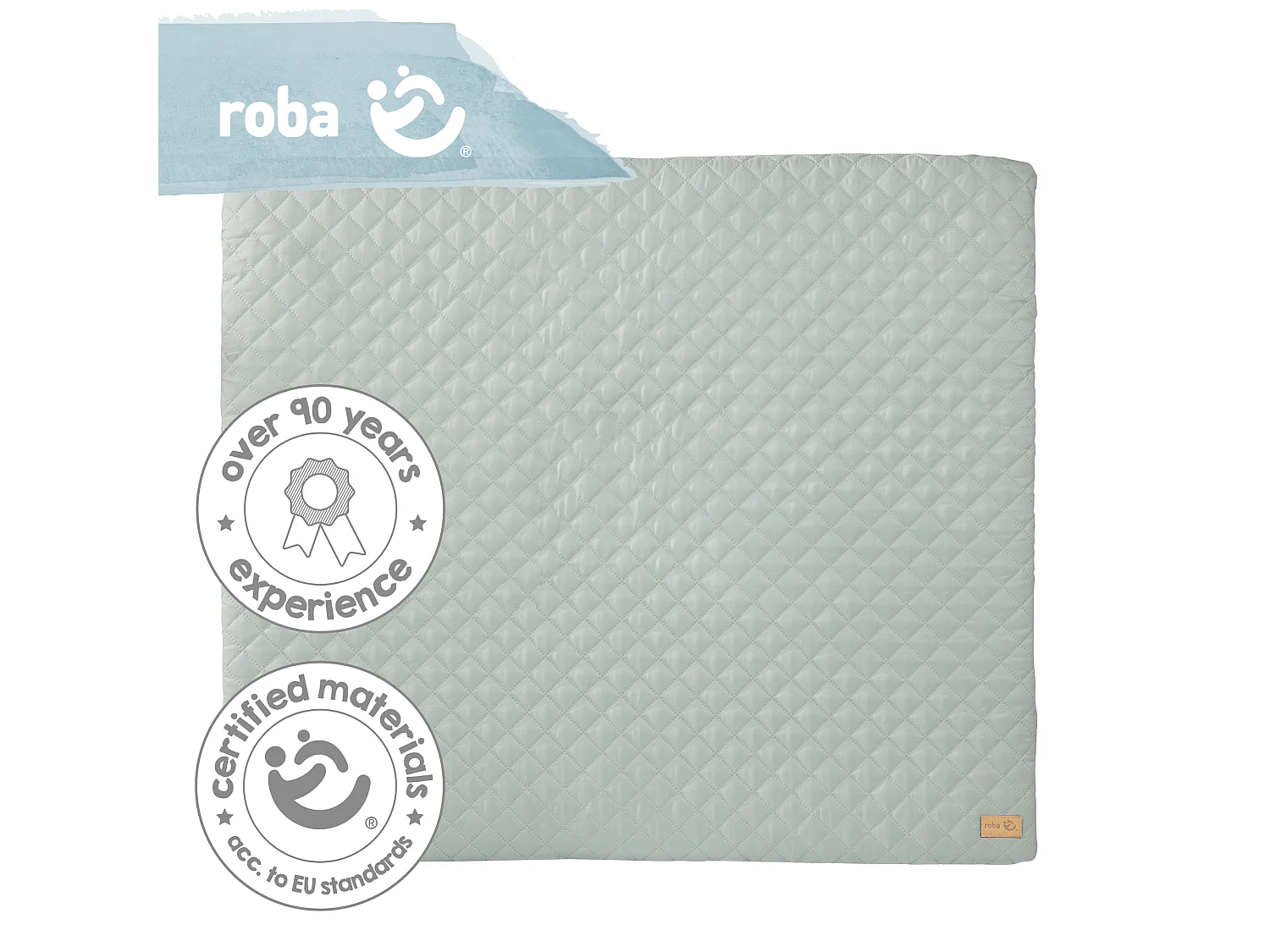 Matelas à langer souple Roba Style Frosty Green 85x75 cm