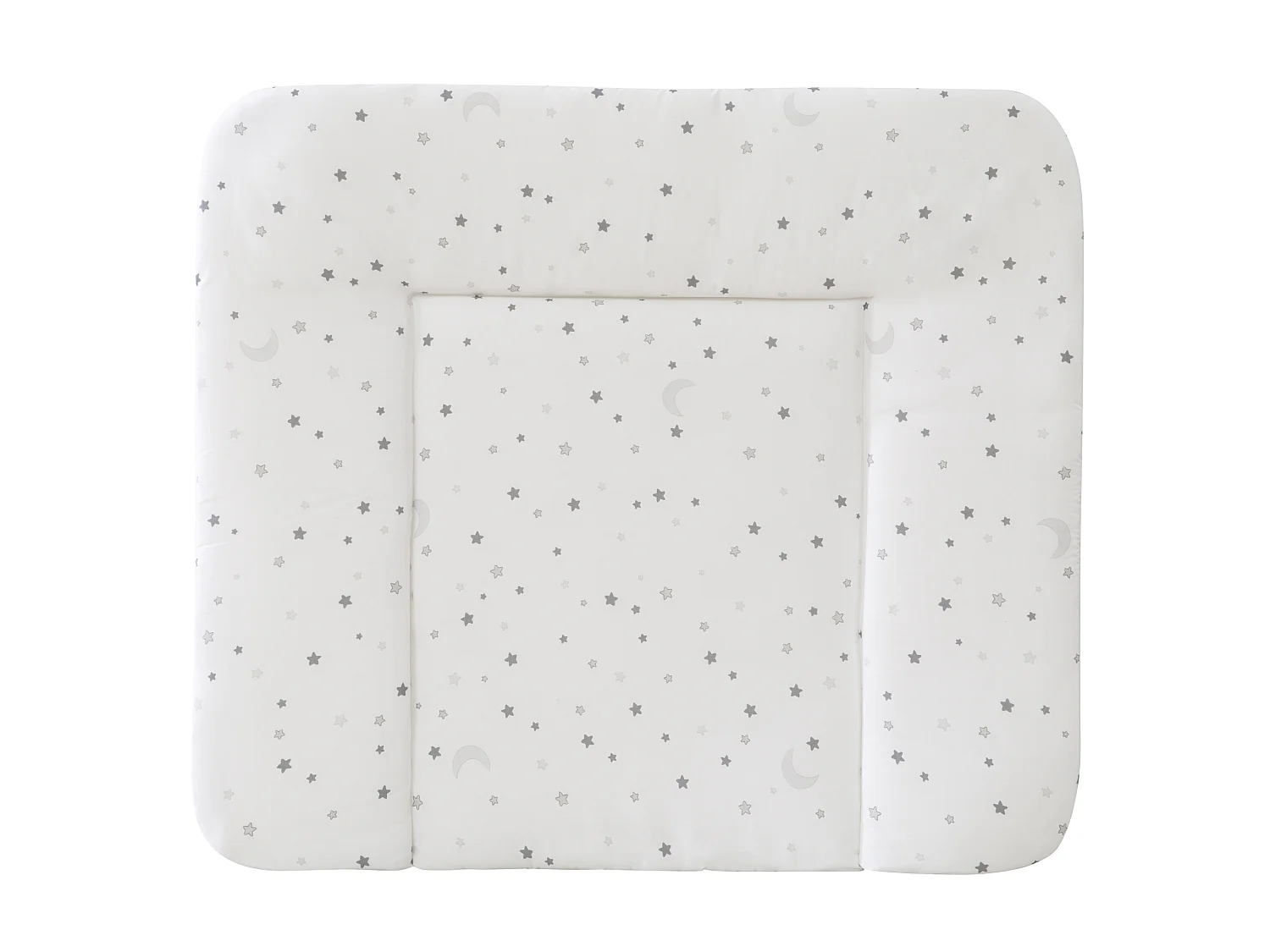 Matelas à langer Roba Grey avec bords surélevés et design étoilé