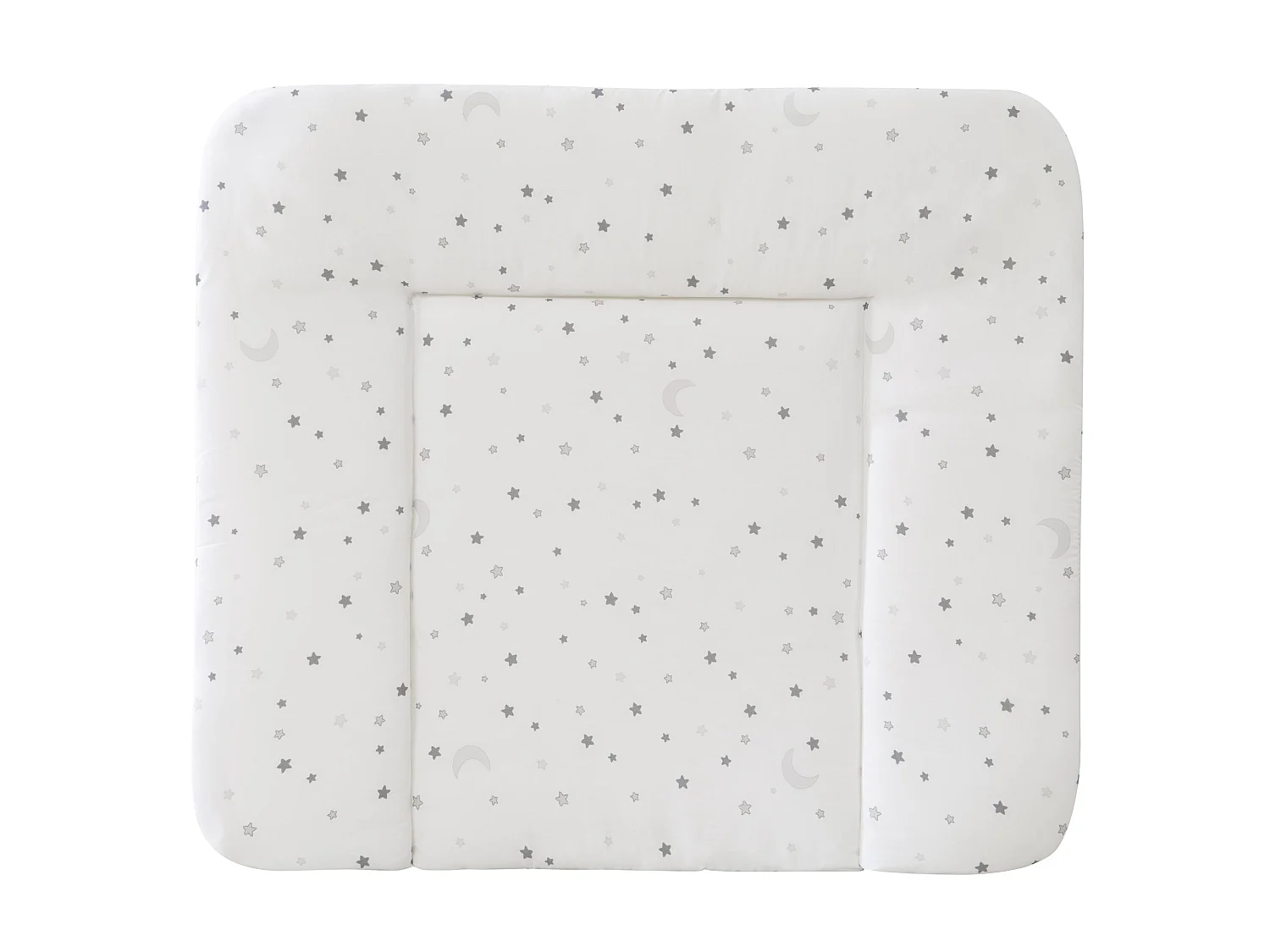 Matelas à langer Roba Grey avec bords surélevés et design étoilé
