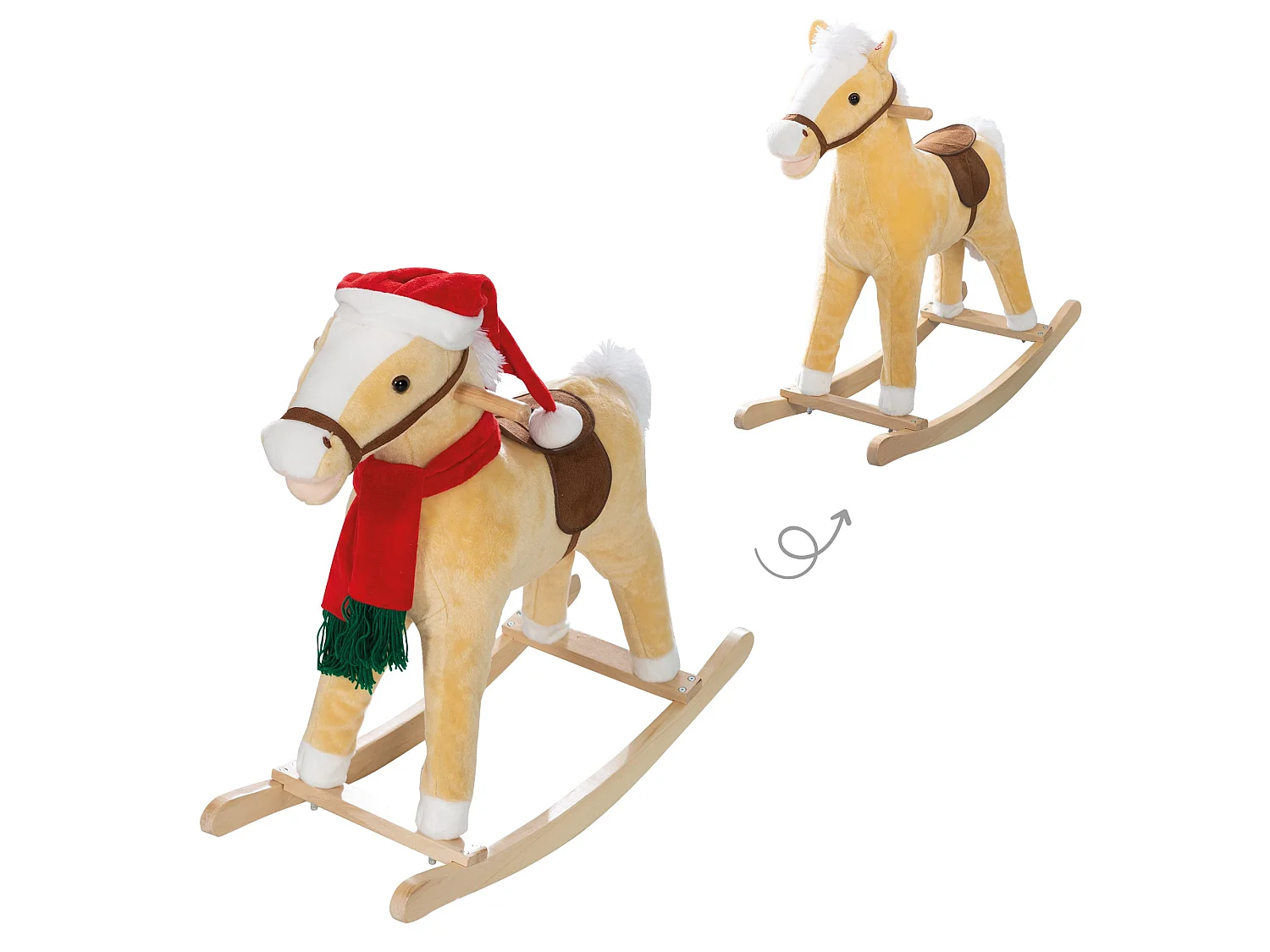 Schaukelpferd mit Weihnachtsmütze