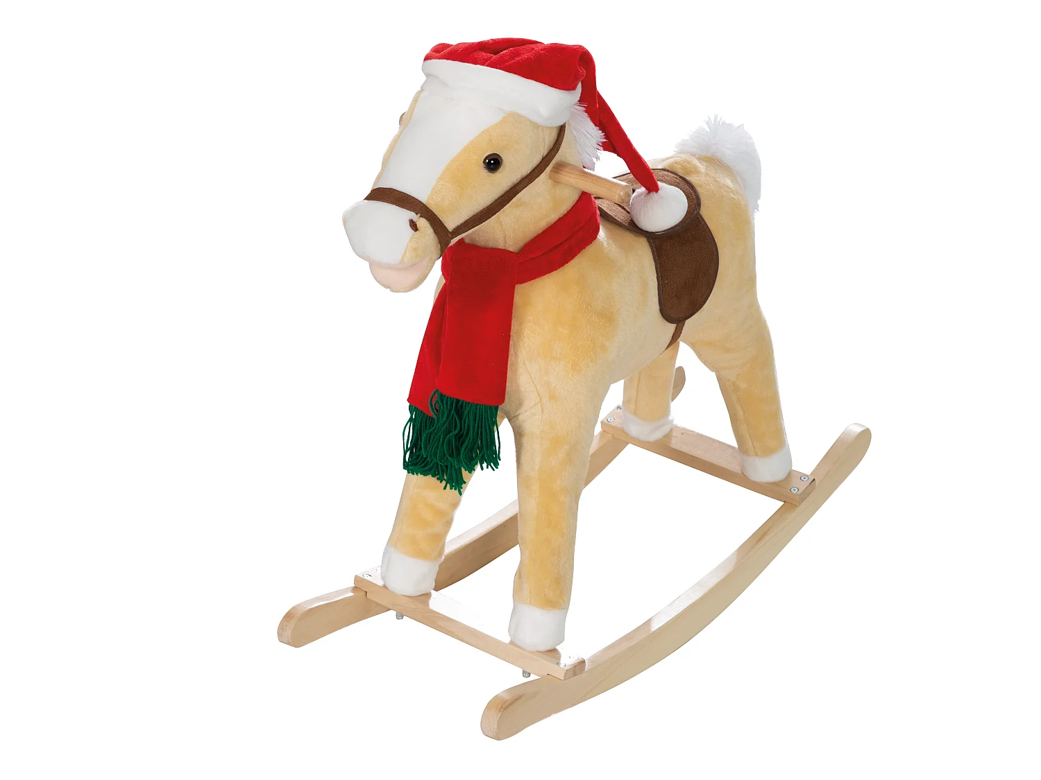 Schaukelpferd mit Weihnachtsmütze