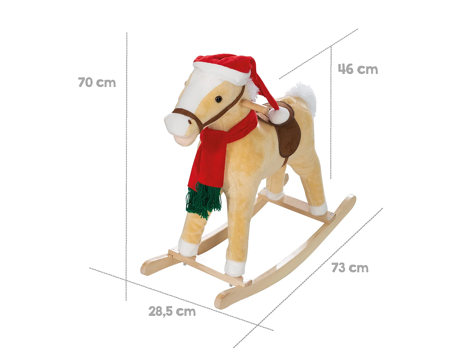 Schaukelpferd mit Weihnachtsmütze