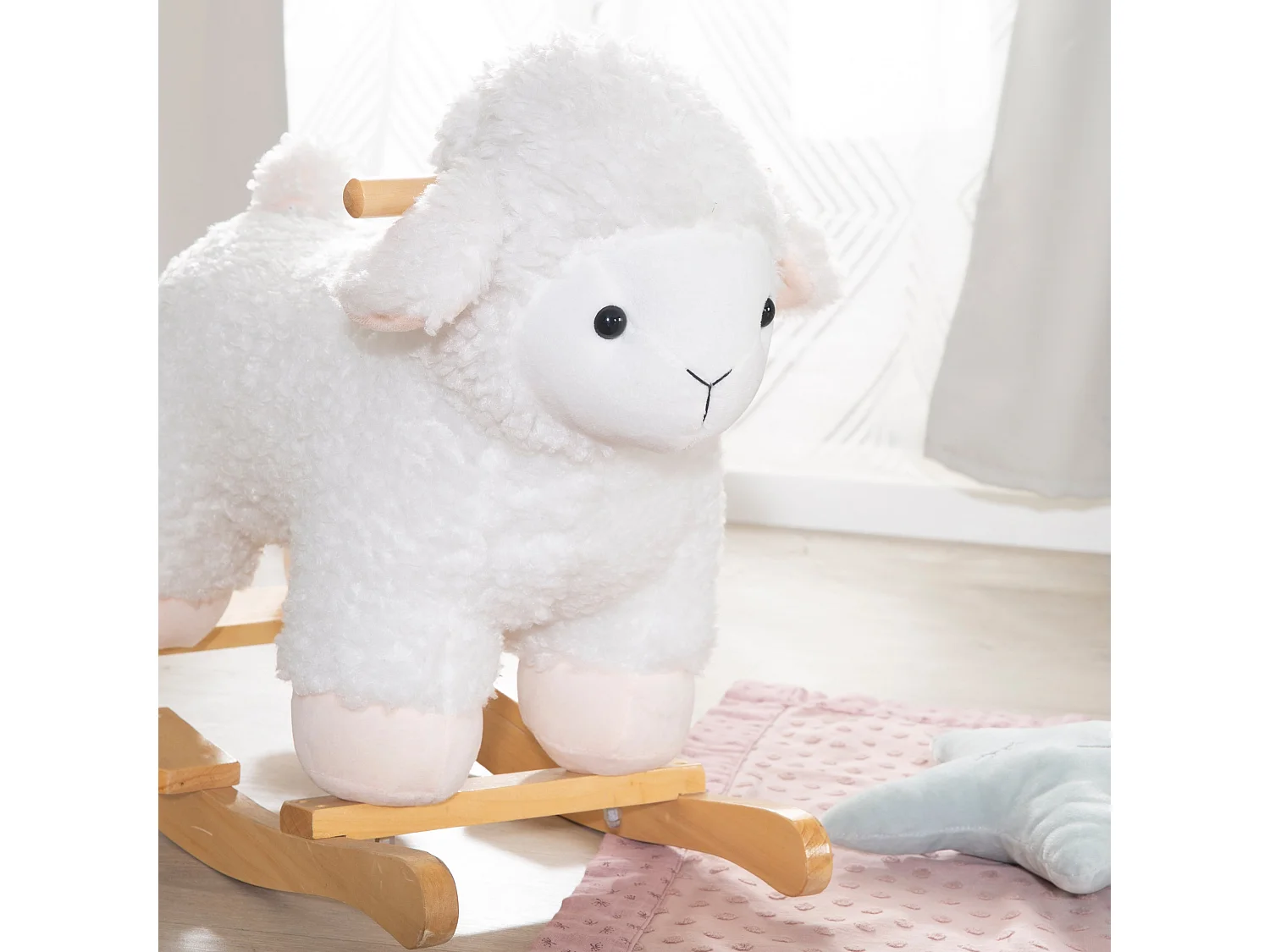 Roba Unicornio de Madera en Blanco Roto