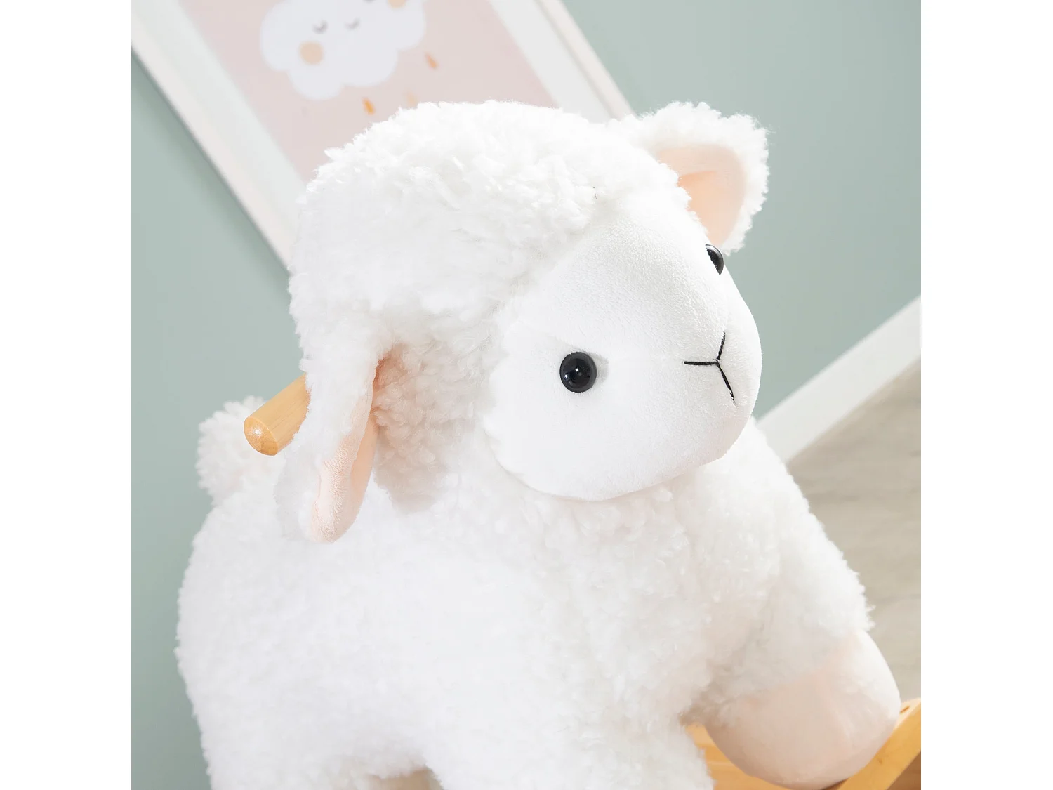 Roba Unicornio de Madera en Blanco Roto
