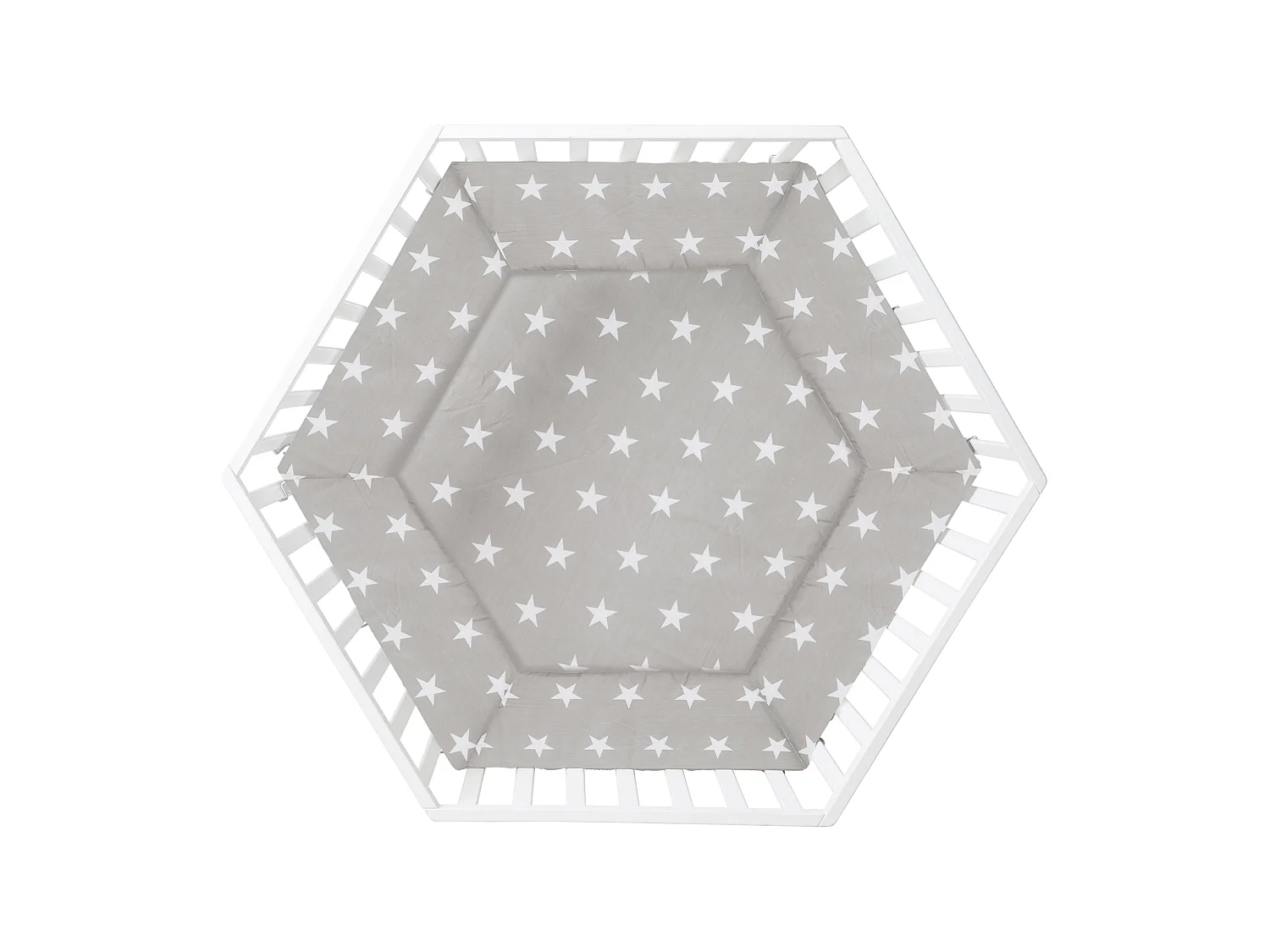 Parque de juegos de madera de 6 lados Little Stars con altura ajustable y ruedas
