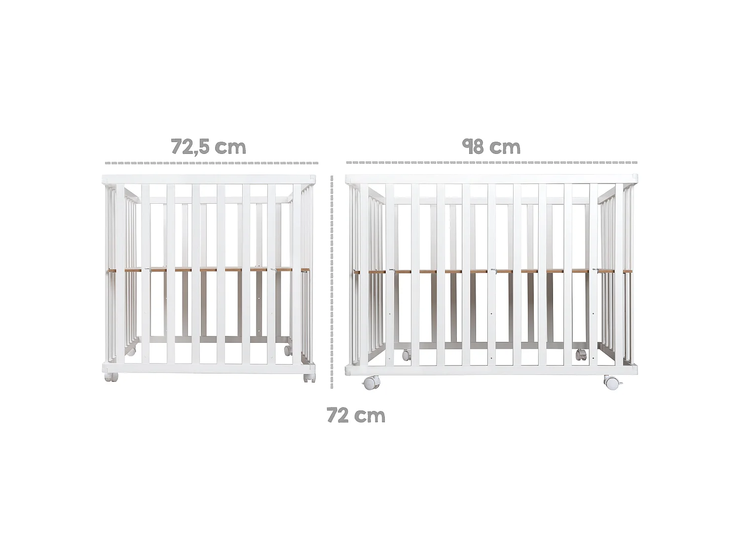 Parque de Juegos para Bebés roba Style 75x100 cm Blanco Inserto Acolchado Suave Ajustable en 3 Alturas