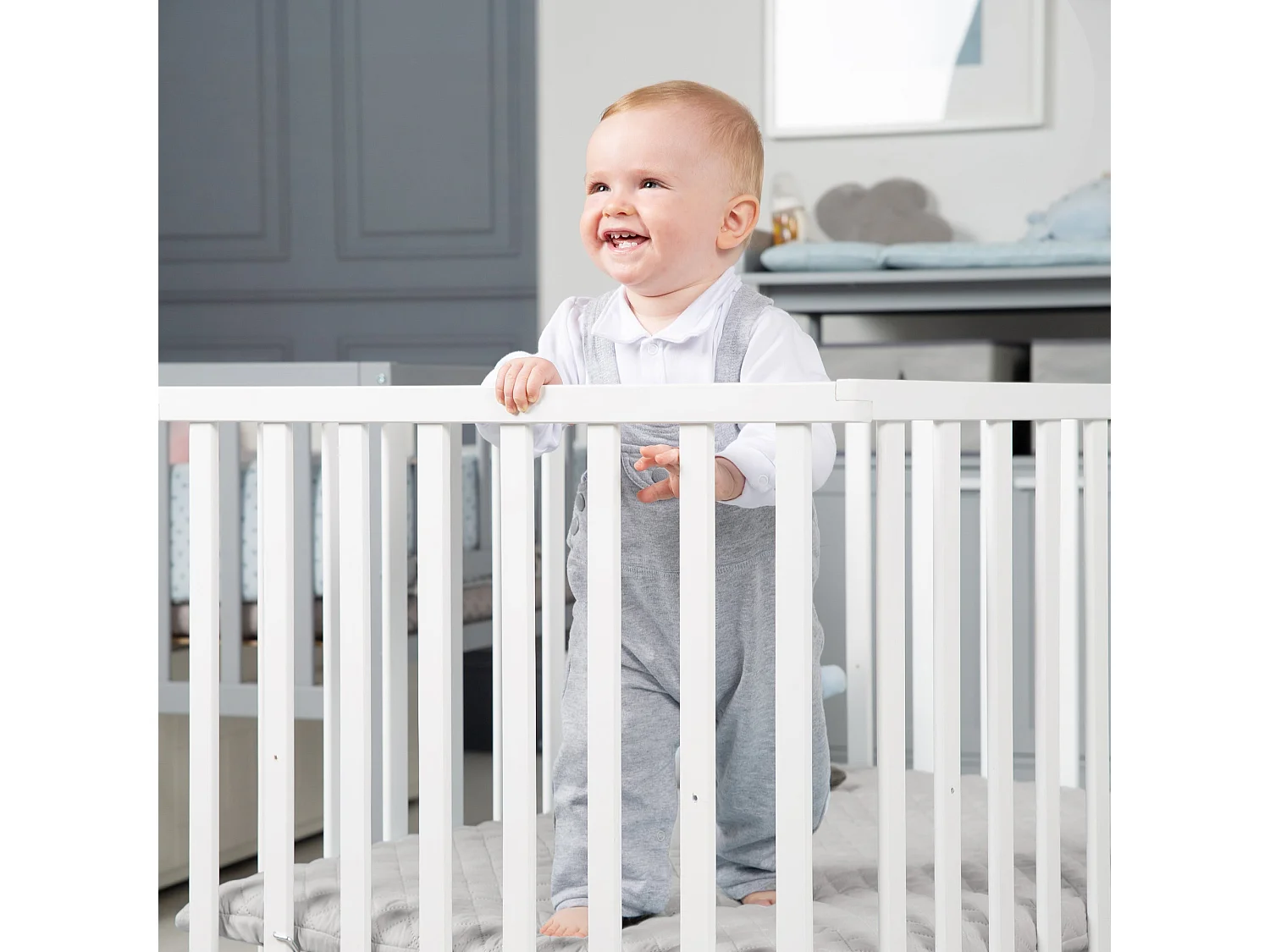 Parque de Juegos para Bebés roba Style 75x100 cm Blanco Inserto Acolchado Suave Ajustable en 3 Alturas