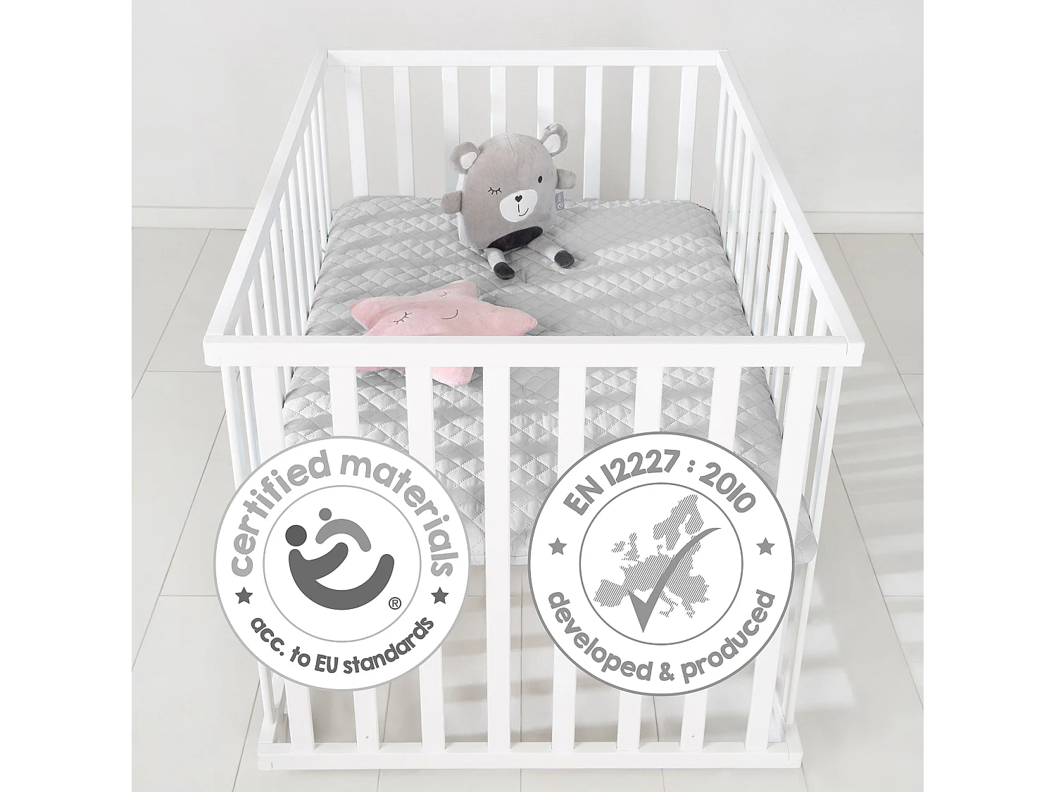 Parque de Juegos para Bebés roba Style 75x100 cm Blanco Inserto Acolchado Suave Ajustable en 3 Alturas