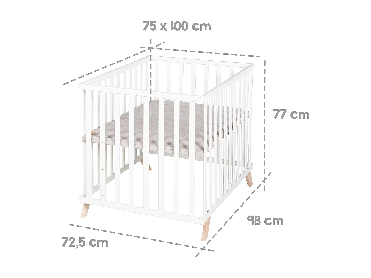 Parque de Juegos de 4 Lados Roba con Inserto Lil Planet - Madera de Haya Blanca Bio