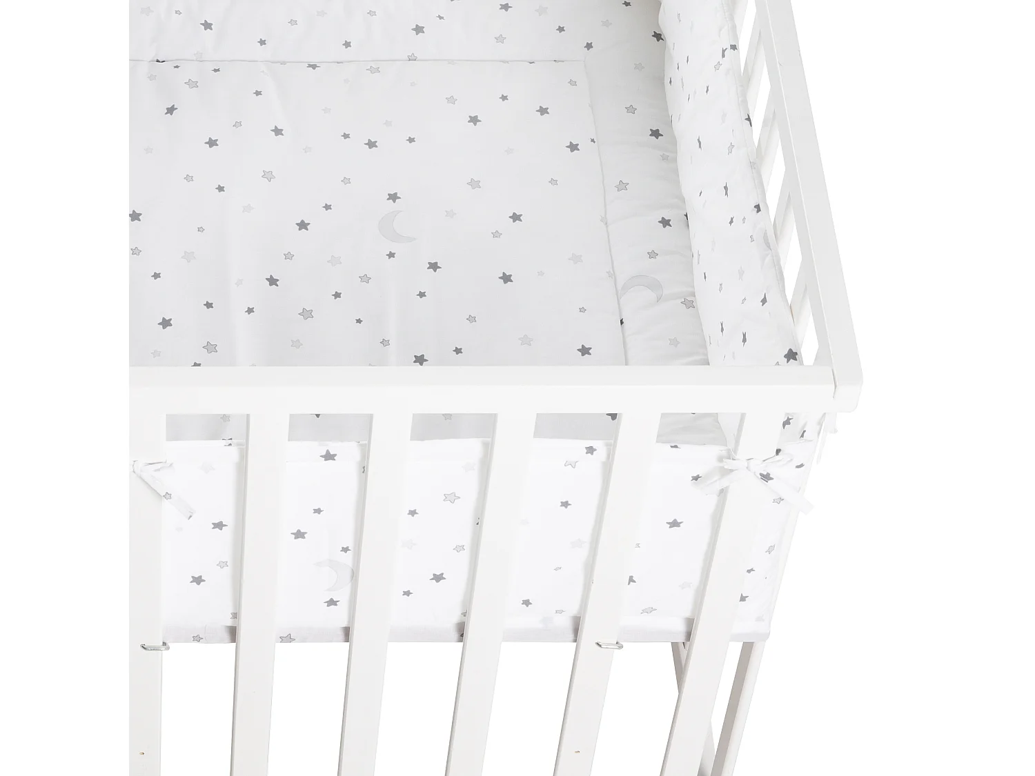 Parco giochi Roba Laufgitter Sternenzauber 100x75 cm Bianco Grigio Recinto giochi regolabile in altezza con inserto lavabile