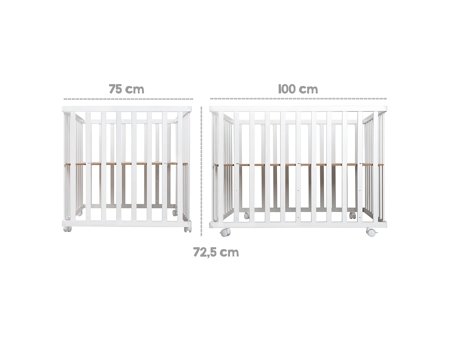 Parco giochi Roba Laufgitter Sternenzauber 100x75 cm Bianco Grigio Recinto giochi regolabile in altezza con inserto lavabile