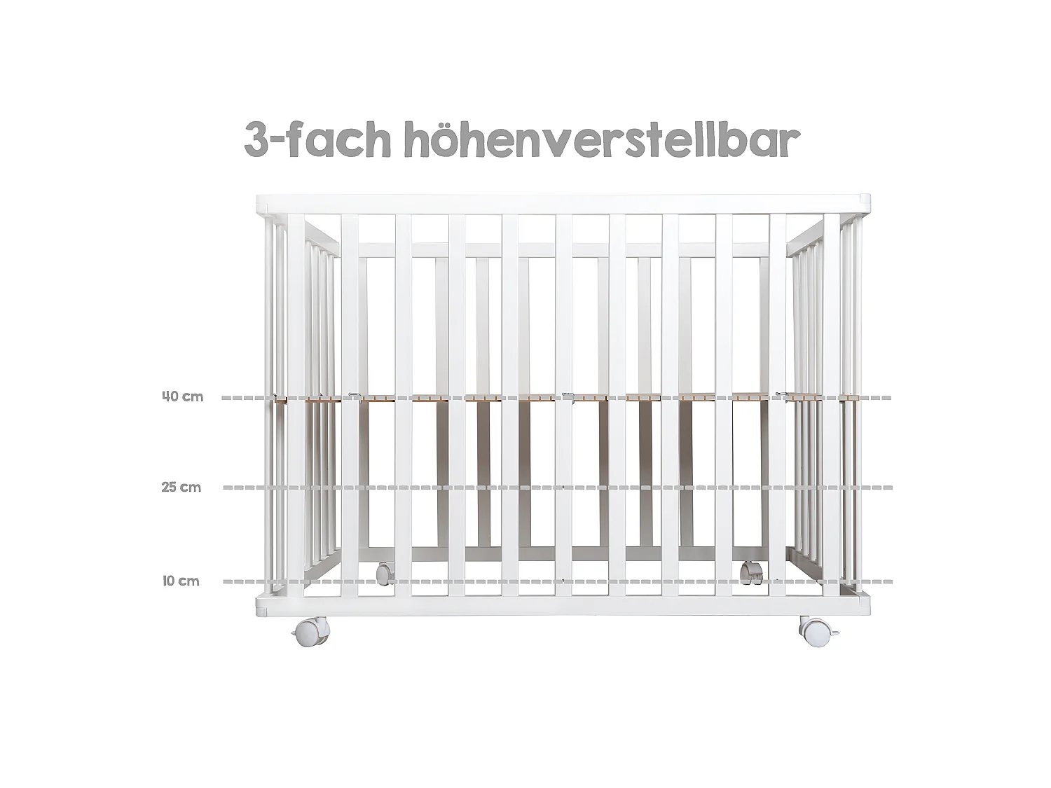 Parco giochi Roba Laufgitter Sternenzauber 100x75 cm Bianco Grigio Recinto giochi regolabile in altezza con inserto lavabile