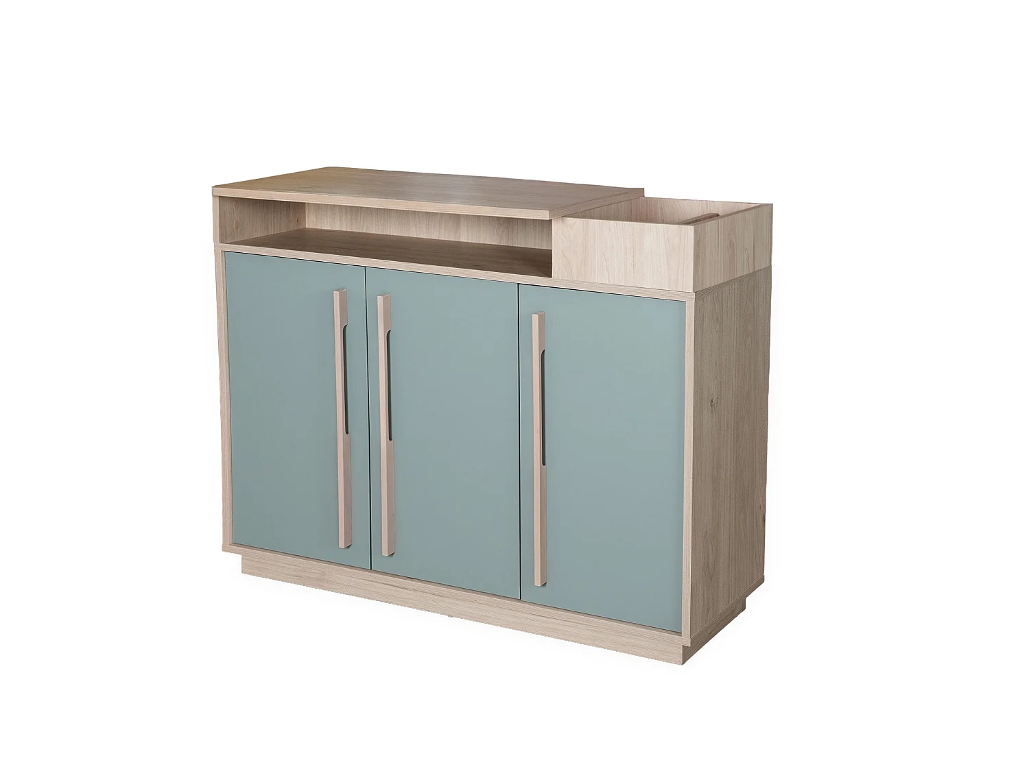 Table à langer Roba Selva Green avec fonction de fermeture en douceur et compartiments de rangement