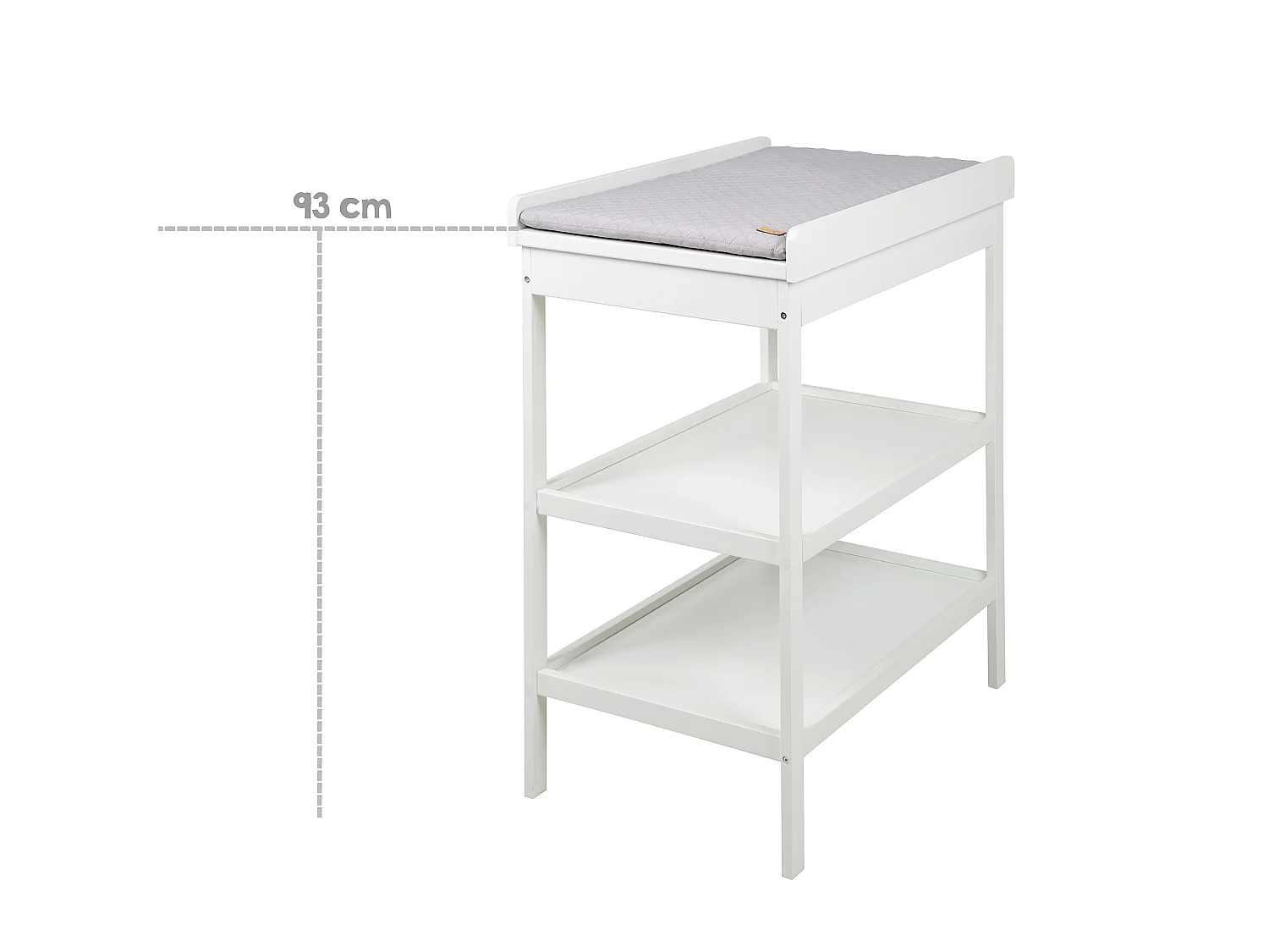 roba Style Fasciatoio con Materassino, Design Moderno, Bianco, 2 Ripiani, Altezza di 93.5cm