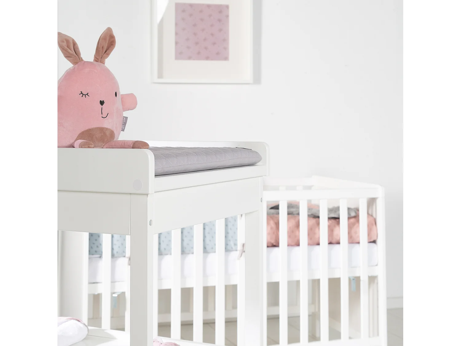 roba Style Fasciatoio con Materassino, Design Moderno, Bianco, 2 Ripiani, Altezza di 93.5cm