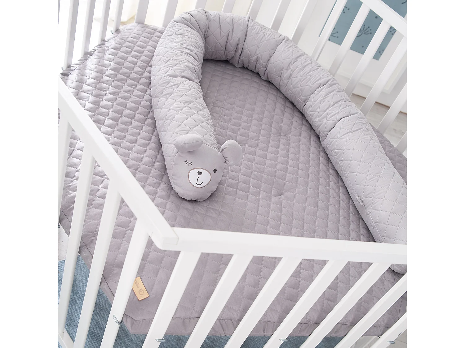 Parc Bébé Blanc 6 Côtés roba Style avec Rembourrage Gris Doux et Design Tendance