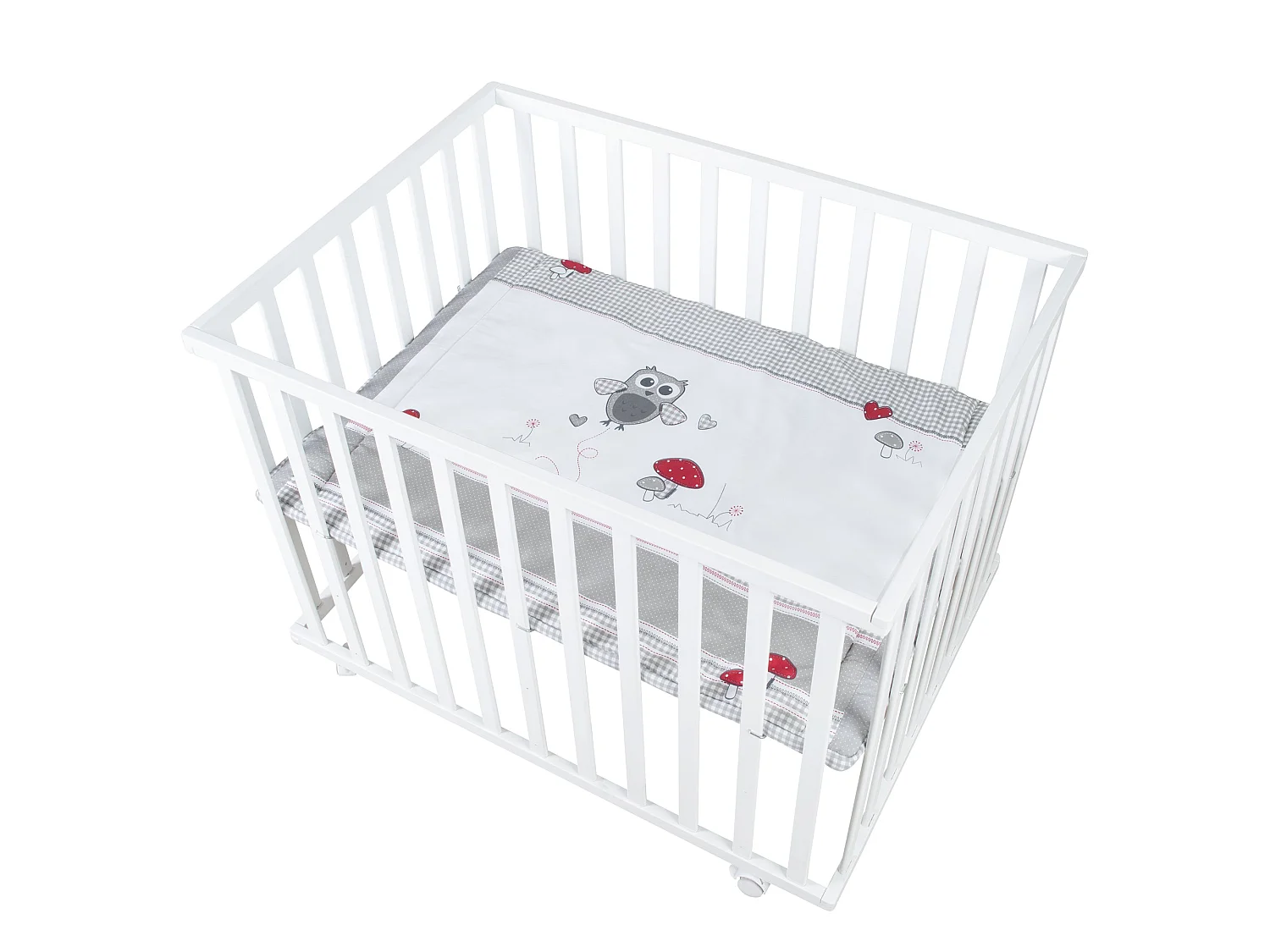 Roba Adam + Eule Parque Infantil 75x100cm con 3 Alturas Ajustables y Ruedas con Freno