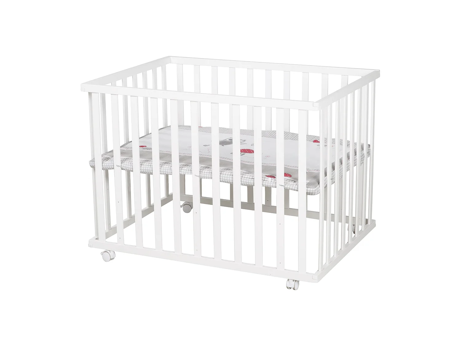 Roba Adam + Eule Parque Infantil 75x100cm con 3 Alturas Ajustables y Ruedas con Freno