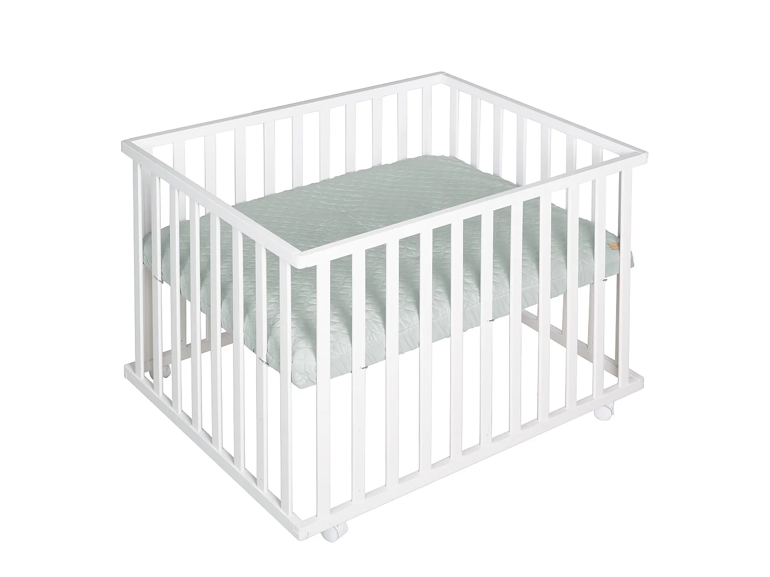 Parque de Juegos para Bebés roba Style 75x100 cm Blanco con Inserto Verde