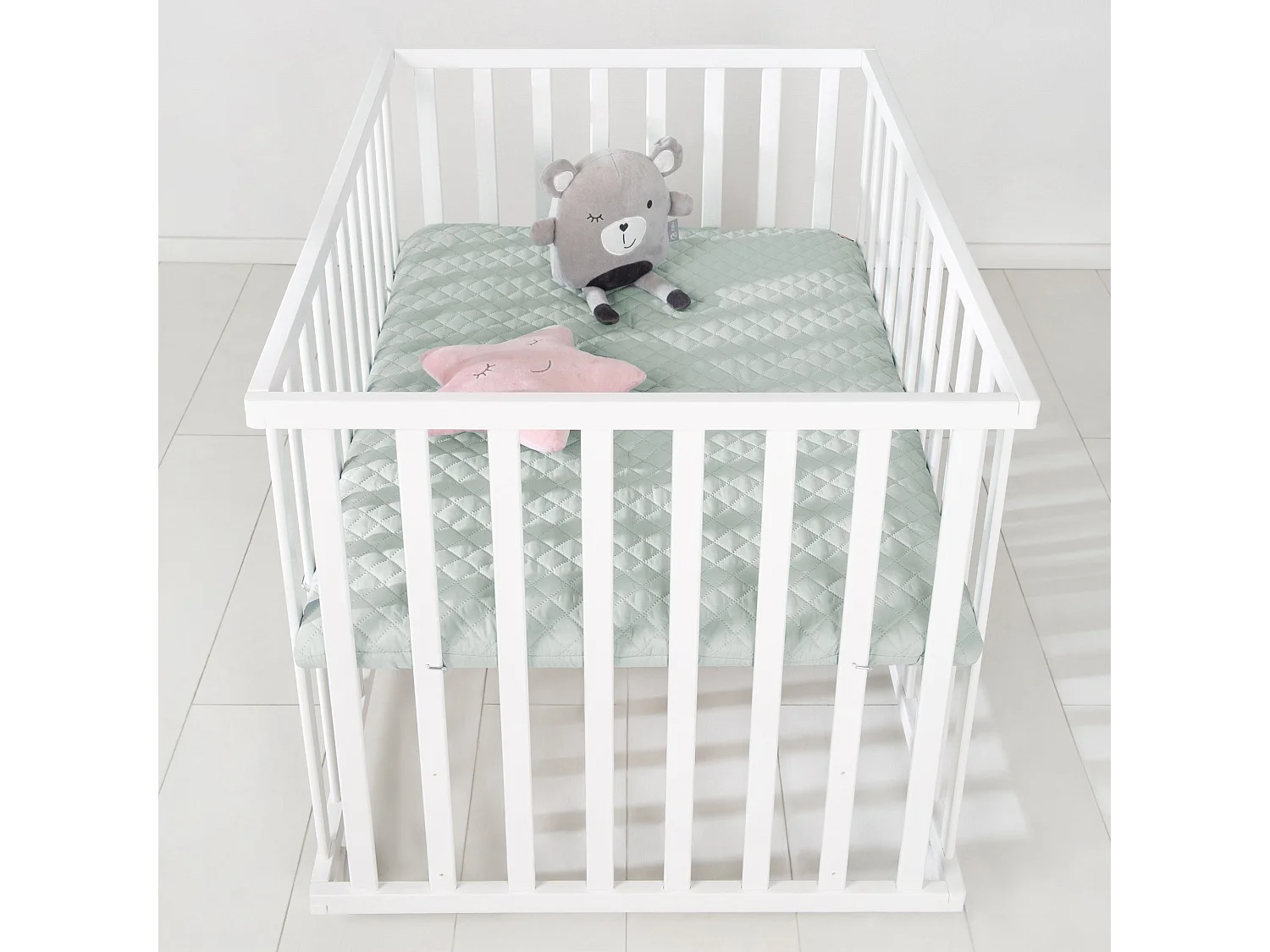 Parque de Juegos para Bebés roba Style 75x100 cm Blanco con Inserto Verde