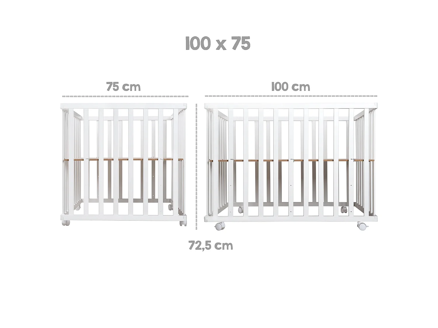 Parque de Juegos para Bebés roba Style 75x100 cm Blanco con Inserto Verde