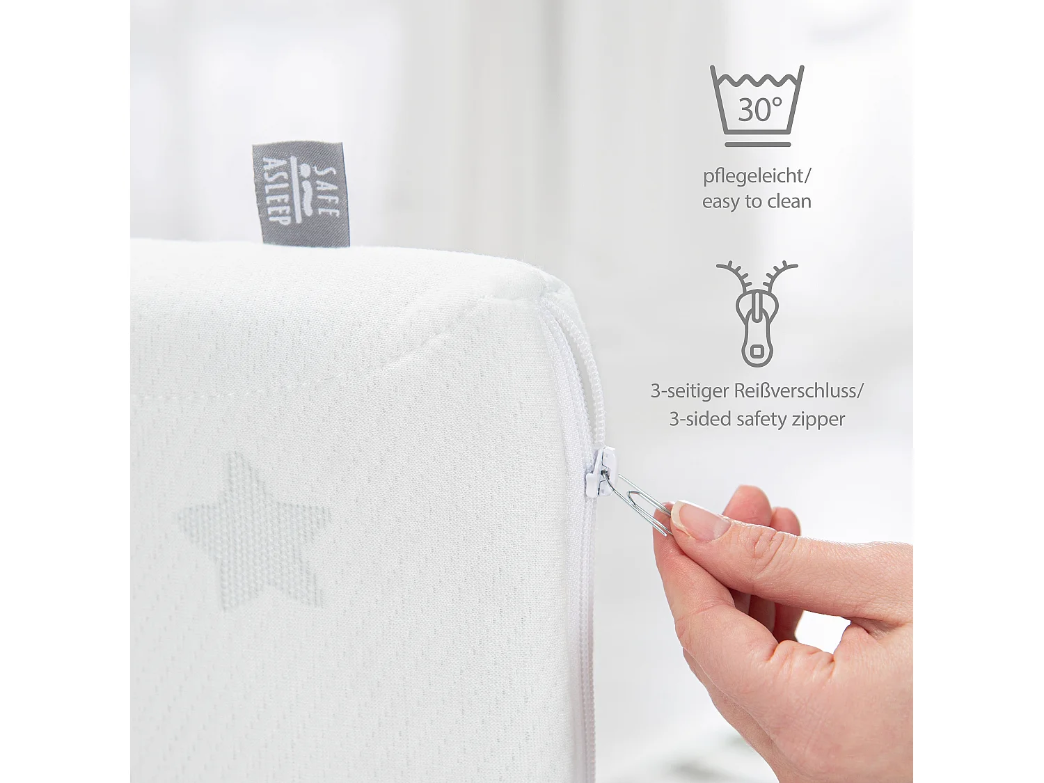 Matelas bébé roba COMFORT AIR ROLL | Mousse Premium | Matériau 3D Respirant | Collection Safe Asleep