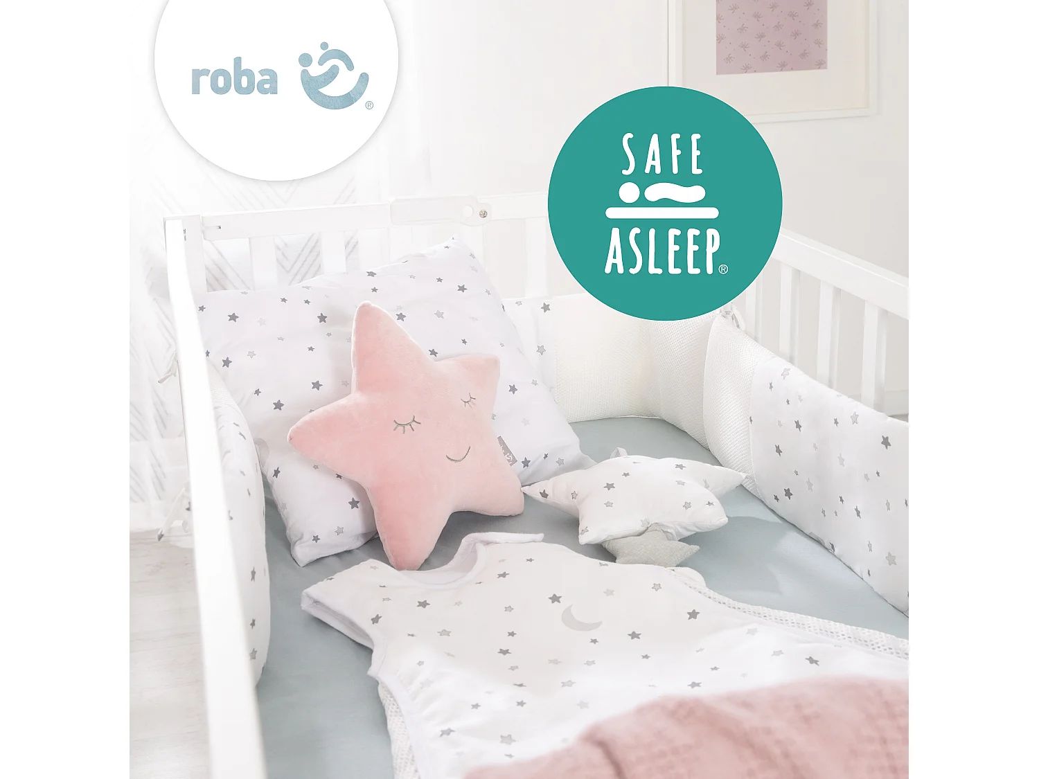 Matelas bébé roba COMFORT AIR ROLL | Mousse Premium | Matériau 3D Respirant | Collection Safe Asleep