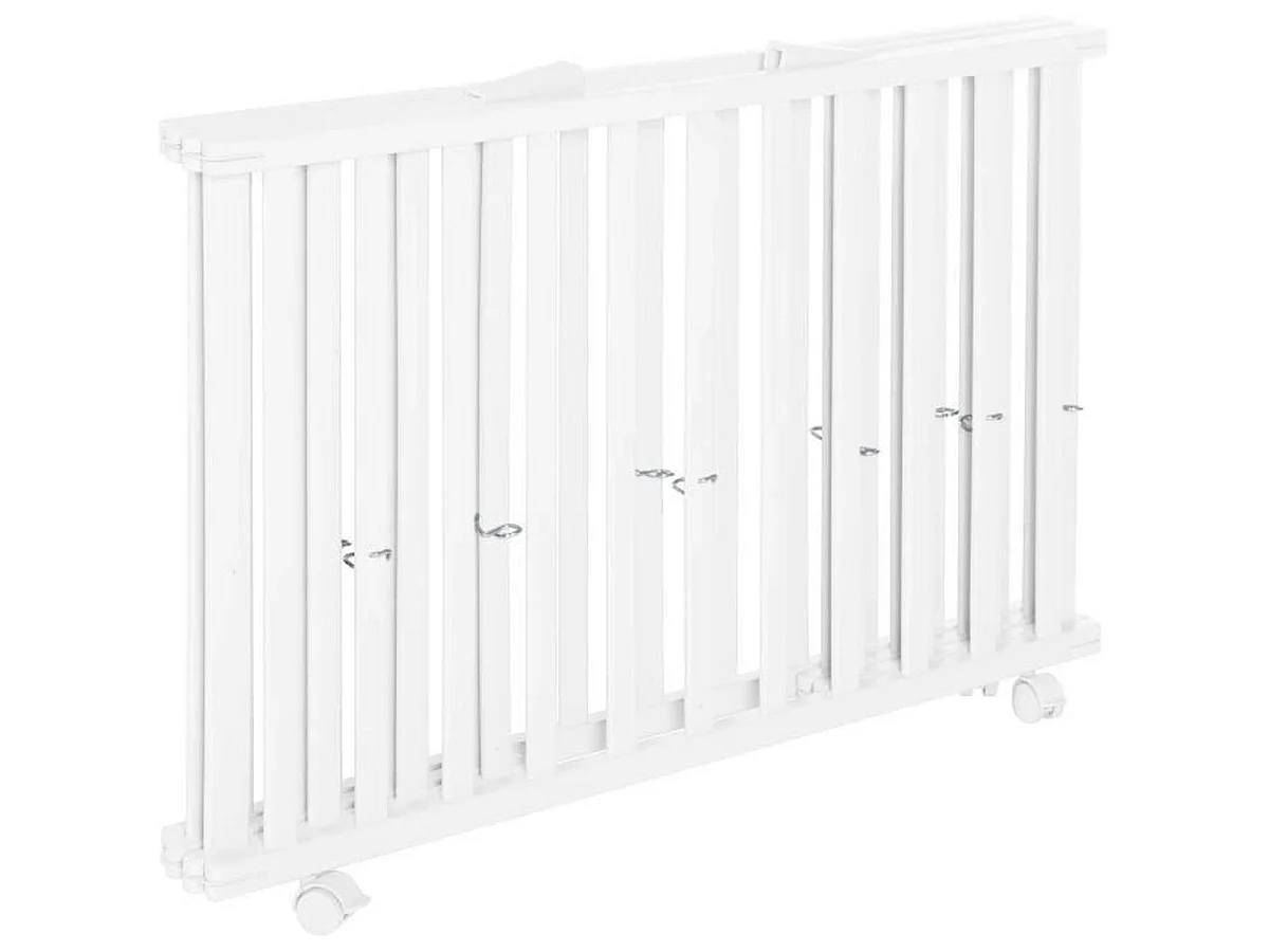 Parc pliable en bois ROBA Little Stars 75 x 100 cm - hauteur réglable, roulettes avec frein