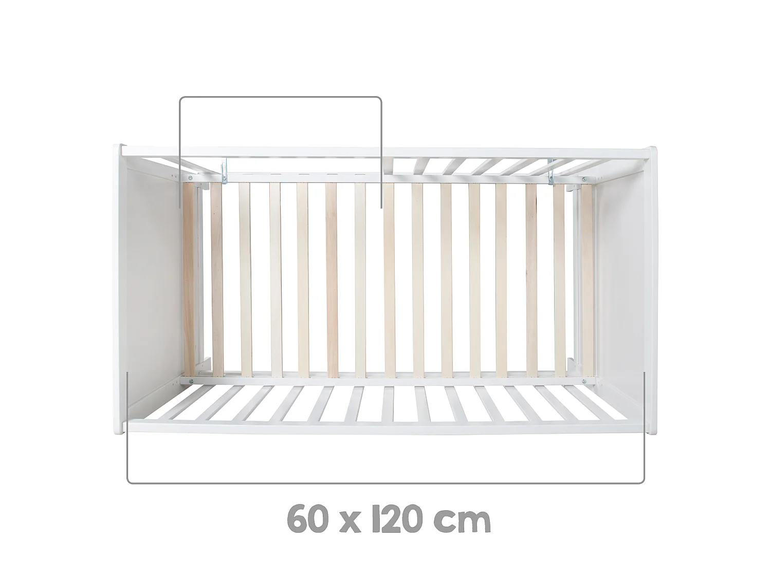 Lit Multifonctionnel Roba "Sterne Grey" avec Hauteur Réglable et Fonction Latérale