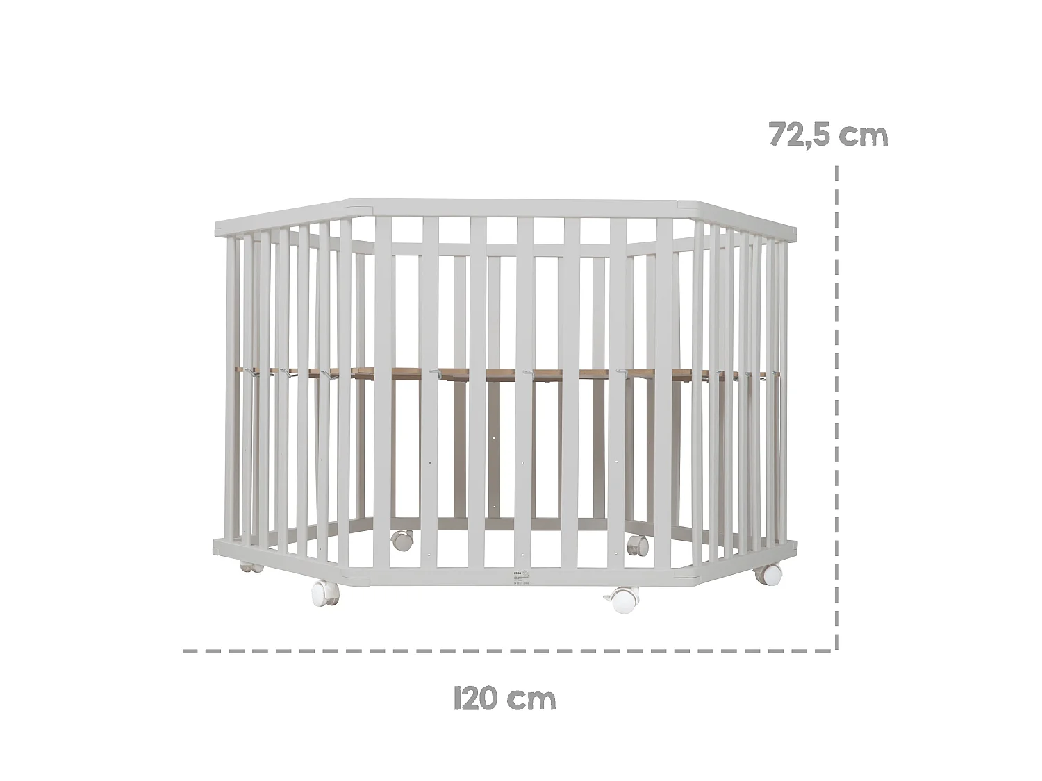 Parque Infantil de 6 Lados Roba Star Magic Taupe - 3 Niveles de Altura, Inserto Acolchado Suave, Ecológico